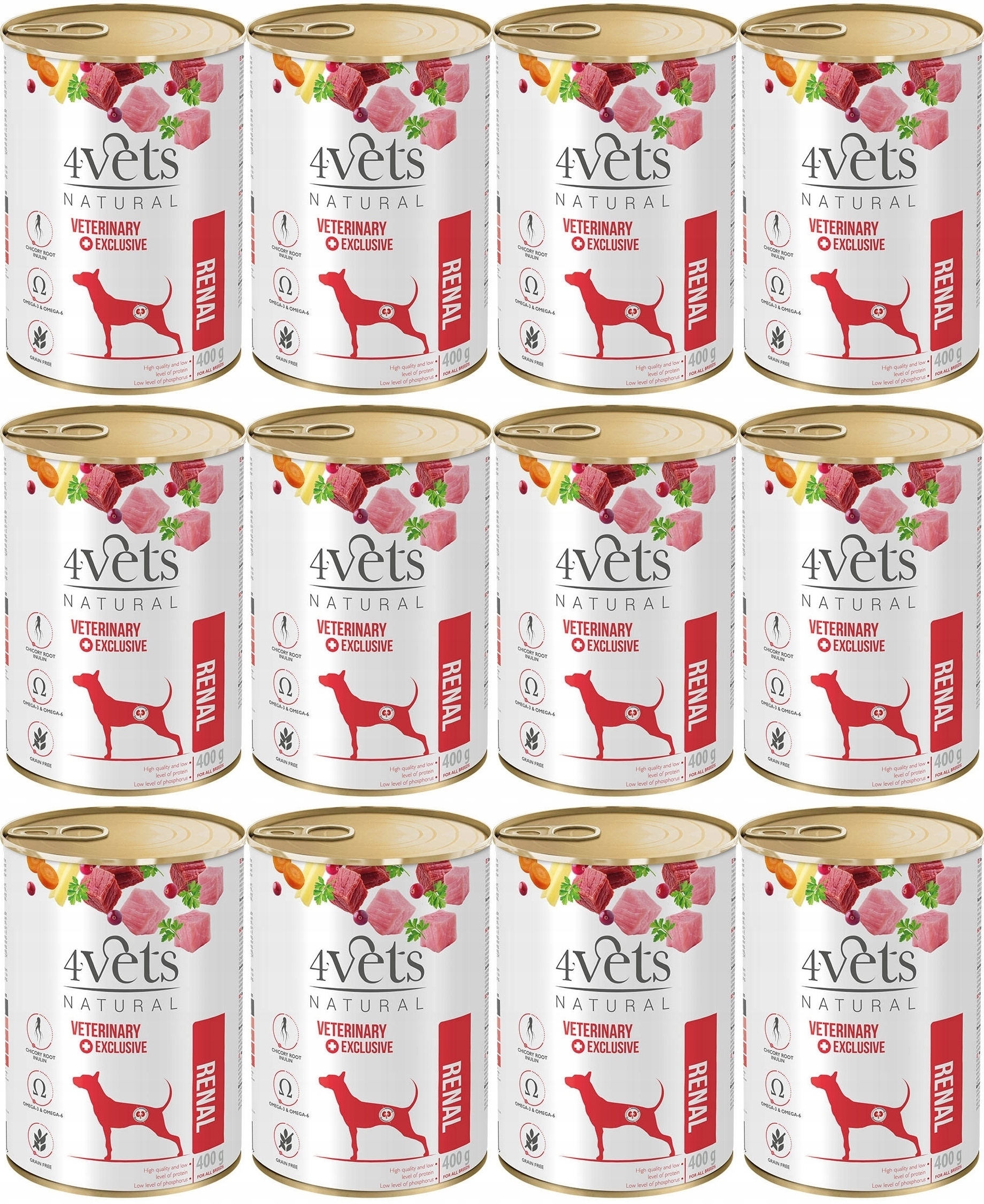 Levně 4Vets Natural Dog Renal 12 x 400 g