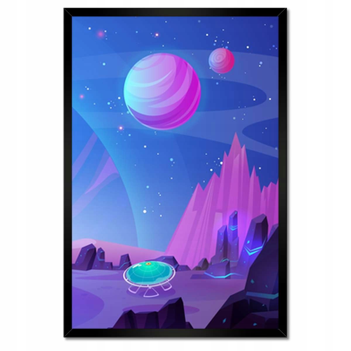 Plakáty v rámu 40x60 Vesmírné město na cizí planetě