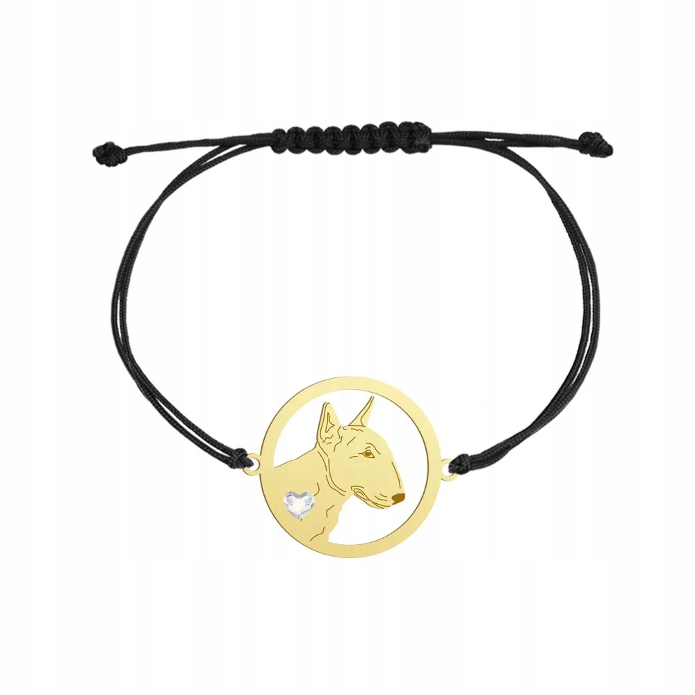 Zlatý náramek s miniaturním bulteriérem 925 Šperky Gravírování Bonus