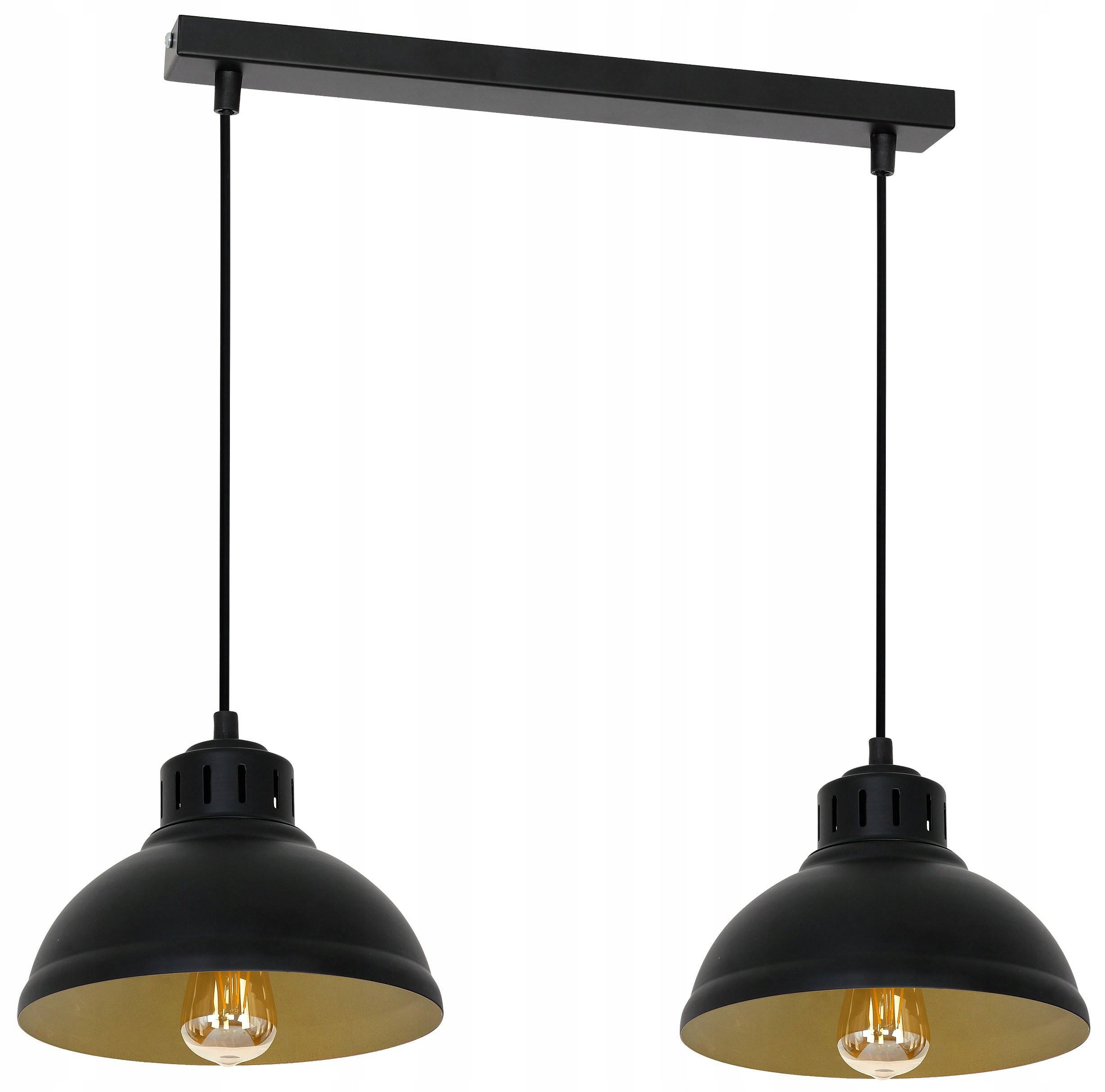 Závesná lampa Sven čierna zlatá kovová, elegantný doplnok k loftom