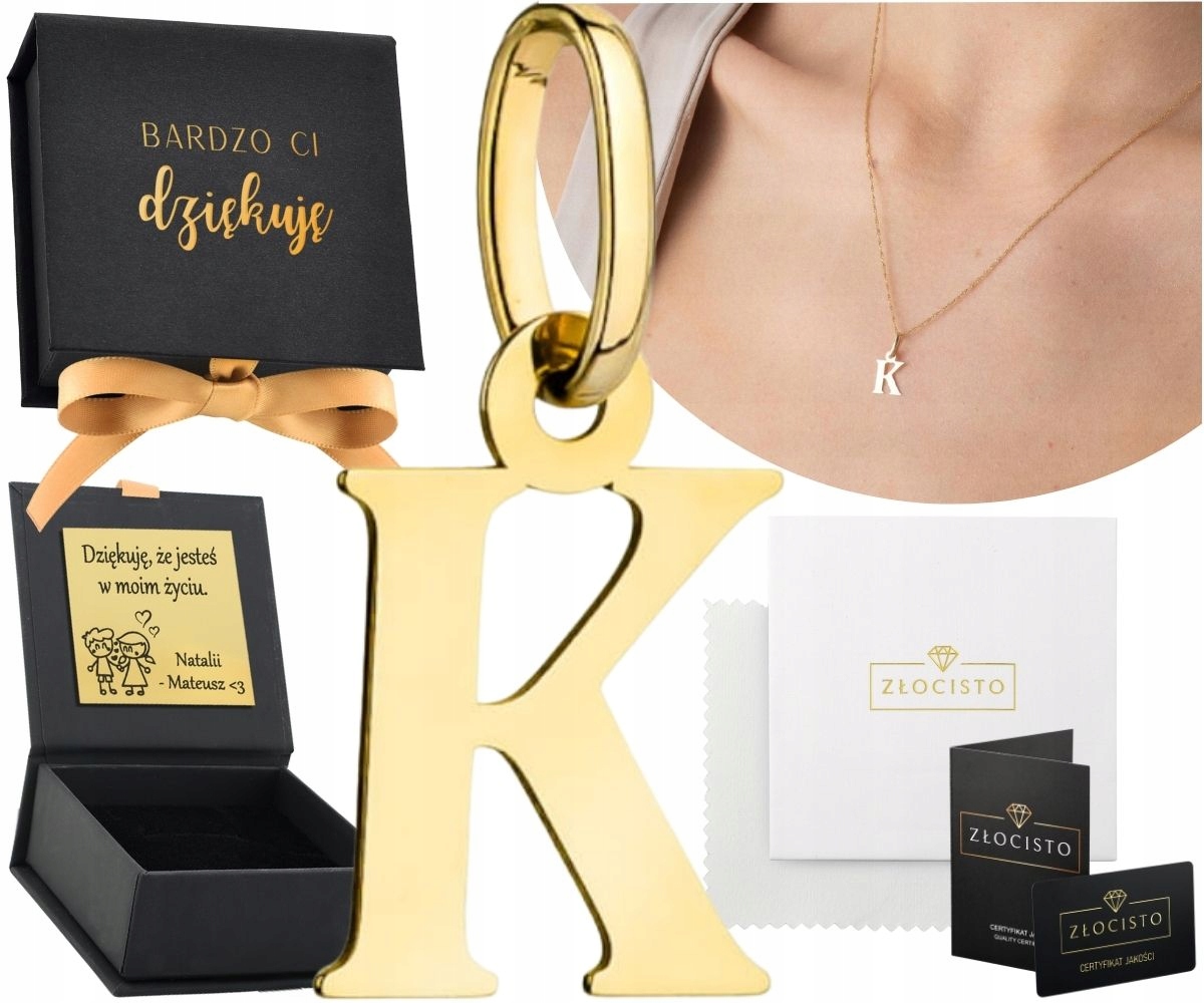 Přívěsek Přívěsek ze zlata vysoké kvality 585 Písmeno K Písmeno hladké