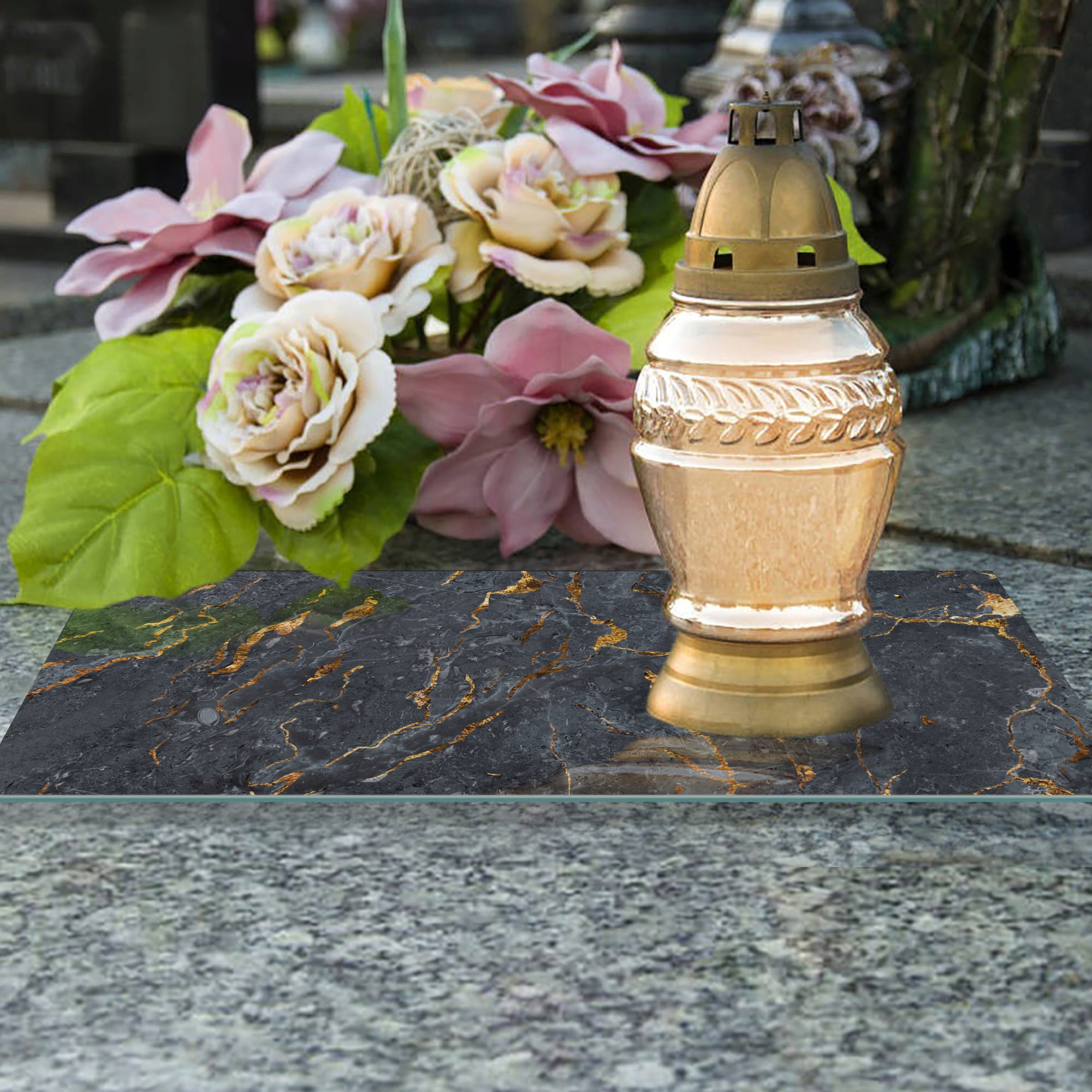 SZKLANA PODSTAWKA POD ZNICZE 60x20cm Marmur 378c Kod producenta deska-szklana-378c