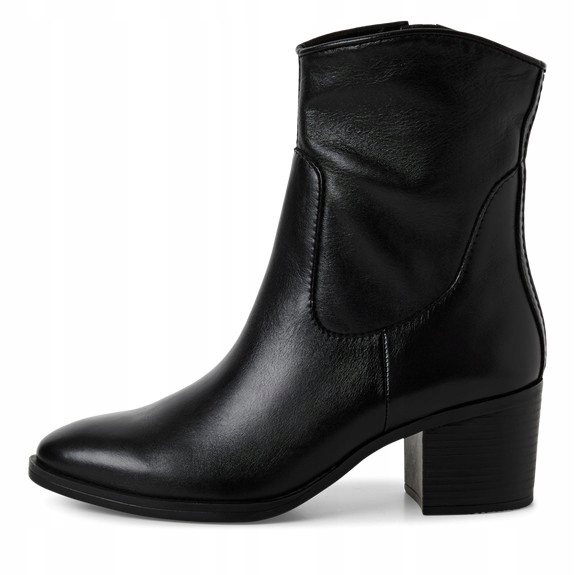 Marco Tozzi dámské kotníkové boty na podpatku, kožené, velikost vel