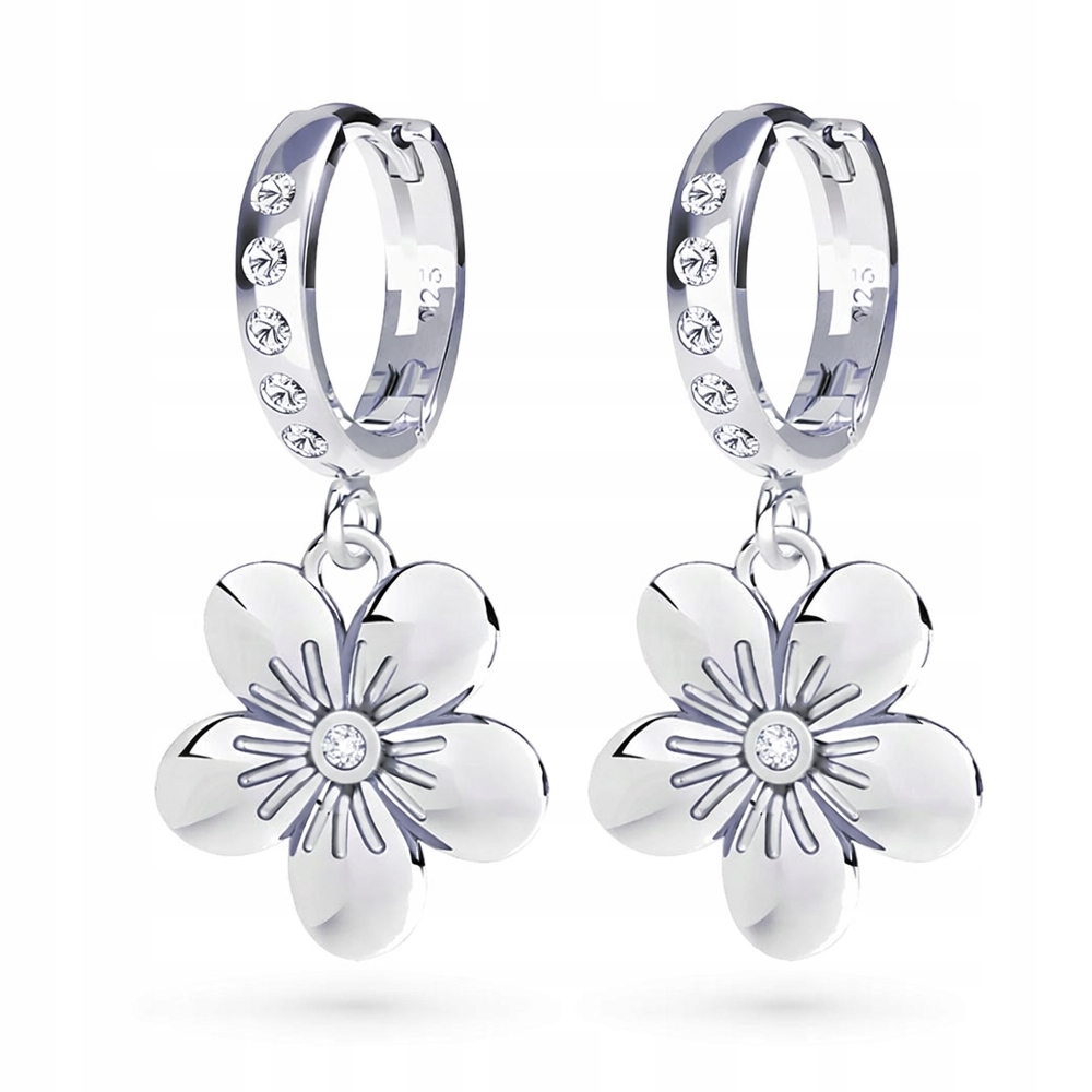Stříbrné náušnice pomněnka, symbol věrnosti, Stříbro ryzost 925