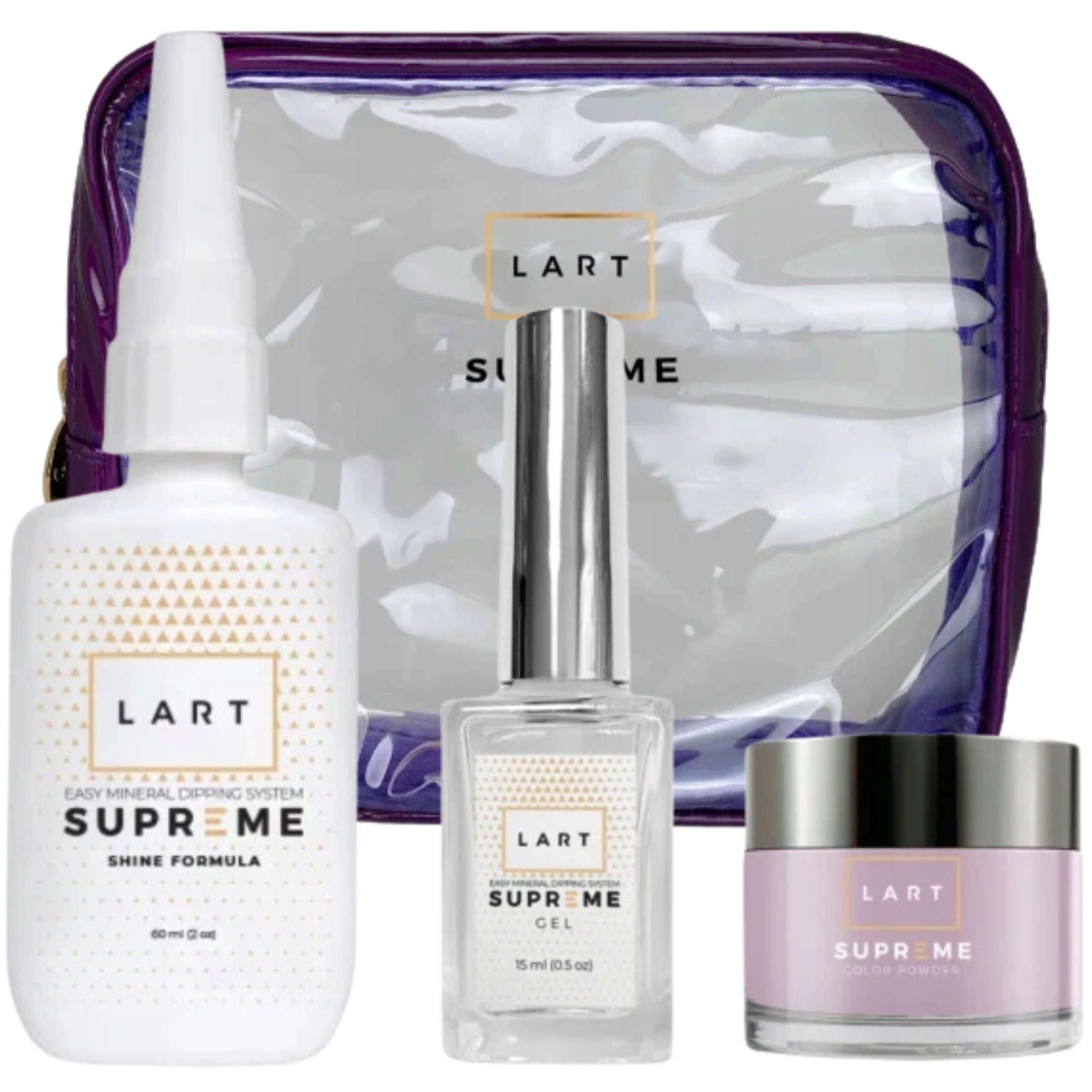 Titanová manikúra Startovací Sada Basic Lart Supreme Milk Lilac Kosmetická taštička