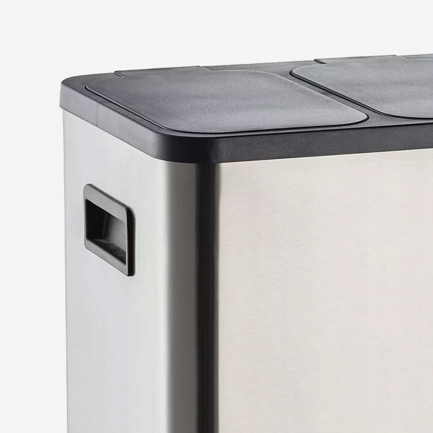 KOSZ DO SEGREGACJI 3 Komory 42 l (3x14L) Stalowy z Pedałem