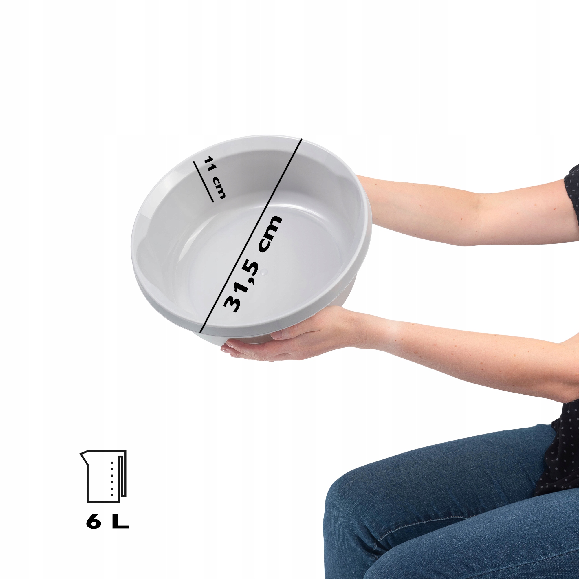 MISKA PLASTIKOWA 6L MIEDNICA OKRĄGŁA SZARA Kod producenta K9433