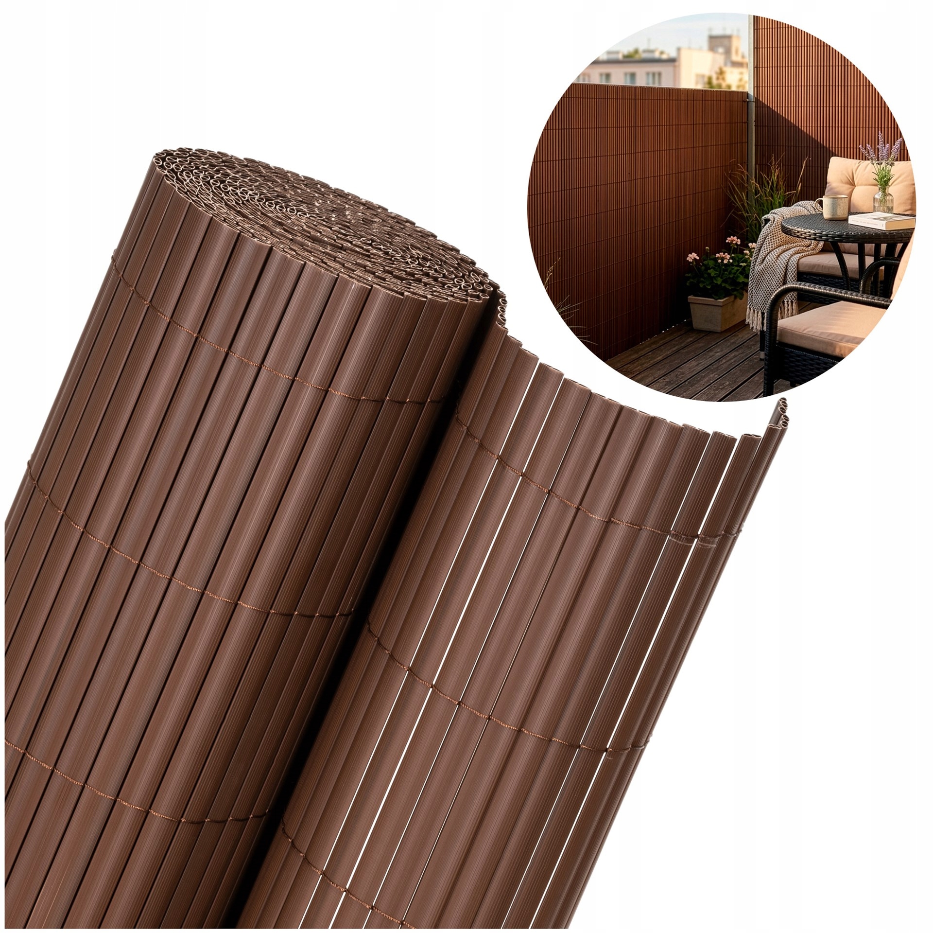 Pvc Kryt Hnědá Podložka Na Balkon Terasa Oplocení Maskovací Plot 100x500 cm