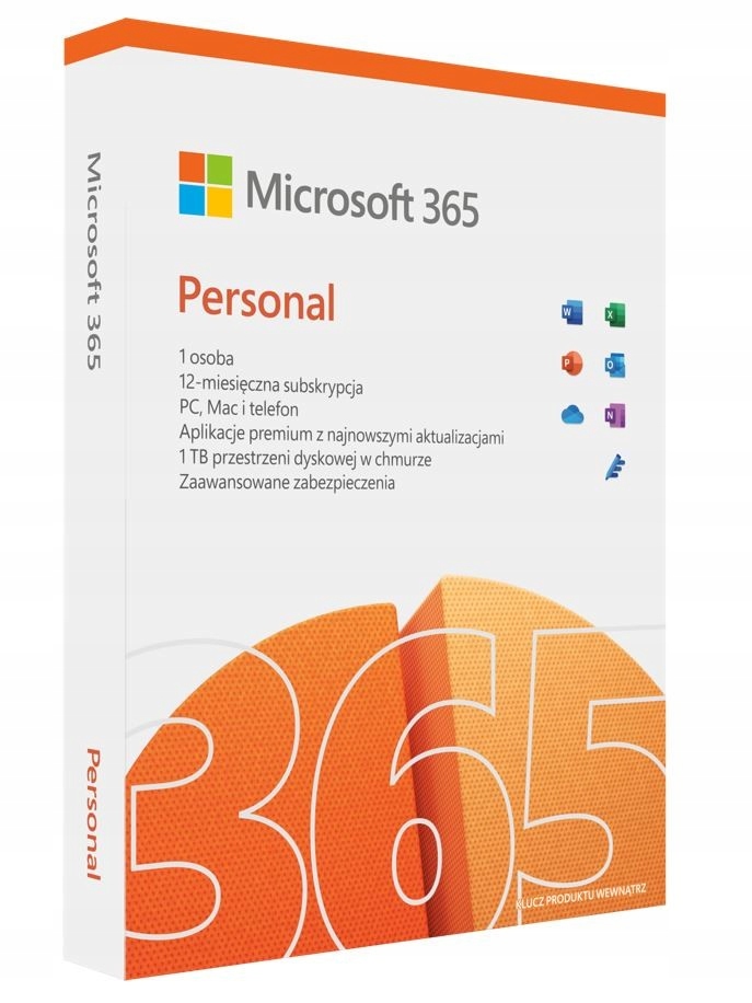 Фото - Програмне забезпечення Microsoft Office 365 Personal 1 użytkownik 5 stanowisk 1 rok Win/Mac Pl 