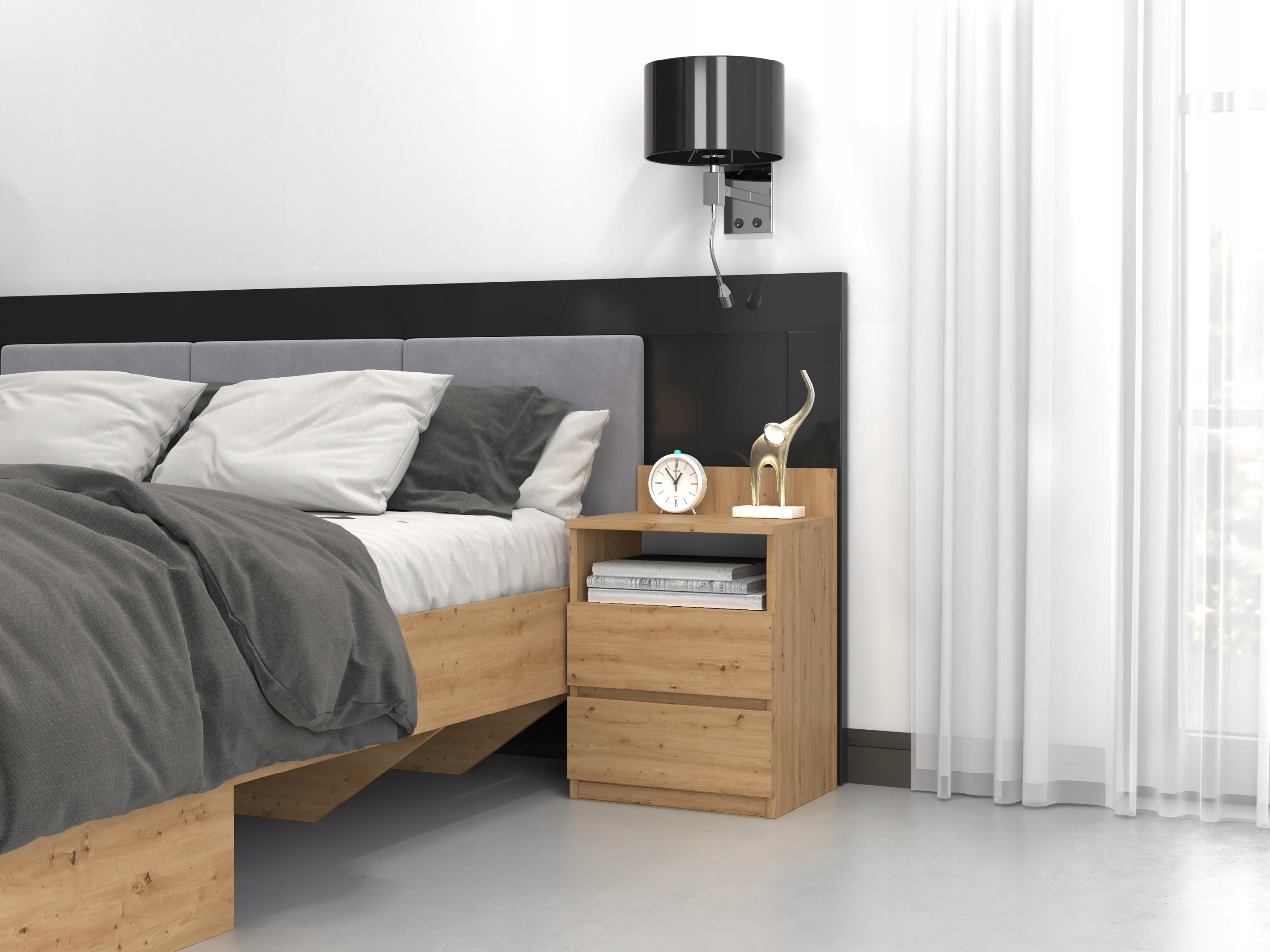 SZAFKA NOCNA M1 MALWA DĄB ARTISAN KOMODA 2 SZUFLADY STOLIK NOCNY Kod producenta Malwa M1 Dąb Artisan