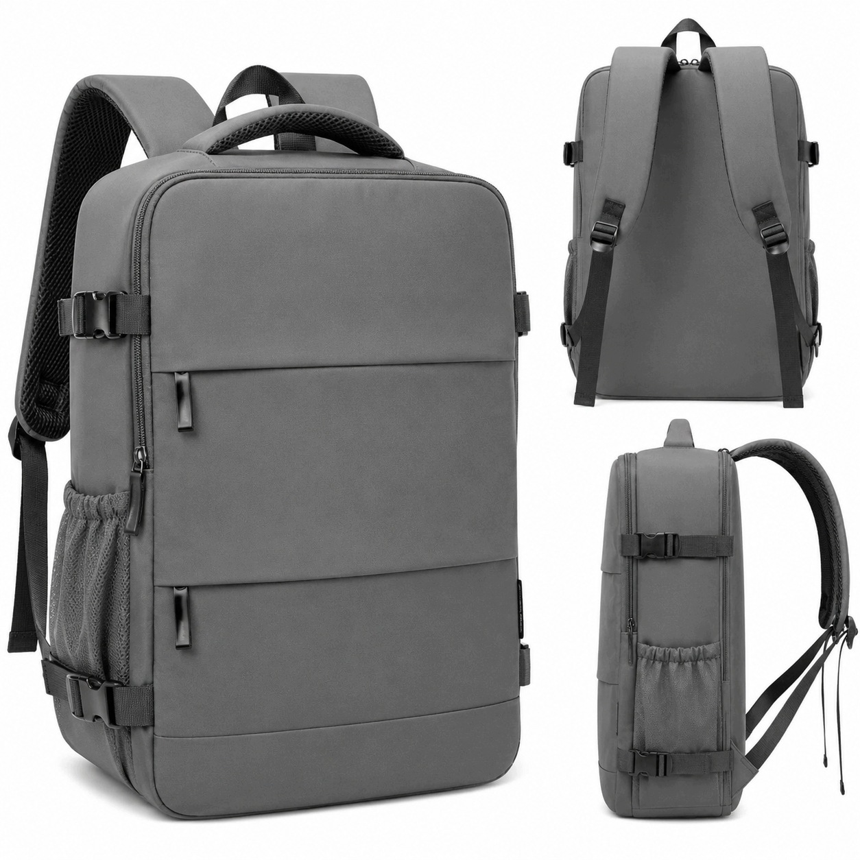 Plecak Podróżny Do Samolotu Szary 40X30X20 Ryanair Laptop 17” Bagaż 25L