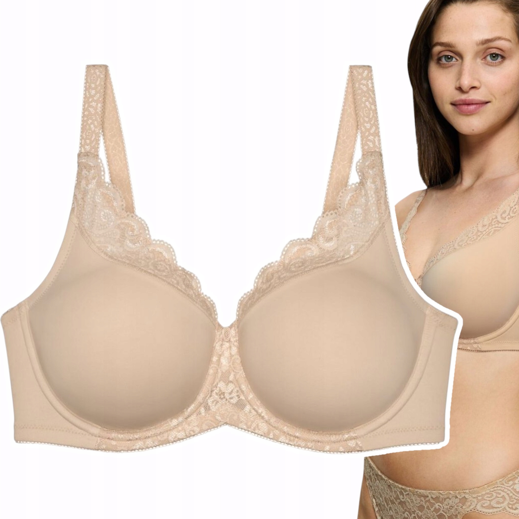 Podprsenka Triumph Amourette W01 Béžová C 85 Stanik Minimizer Krajková