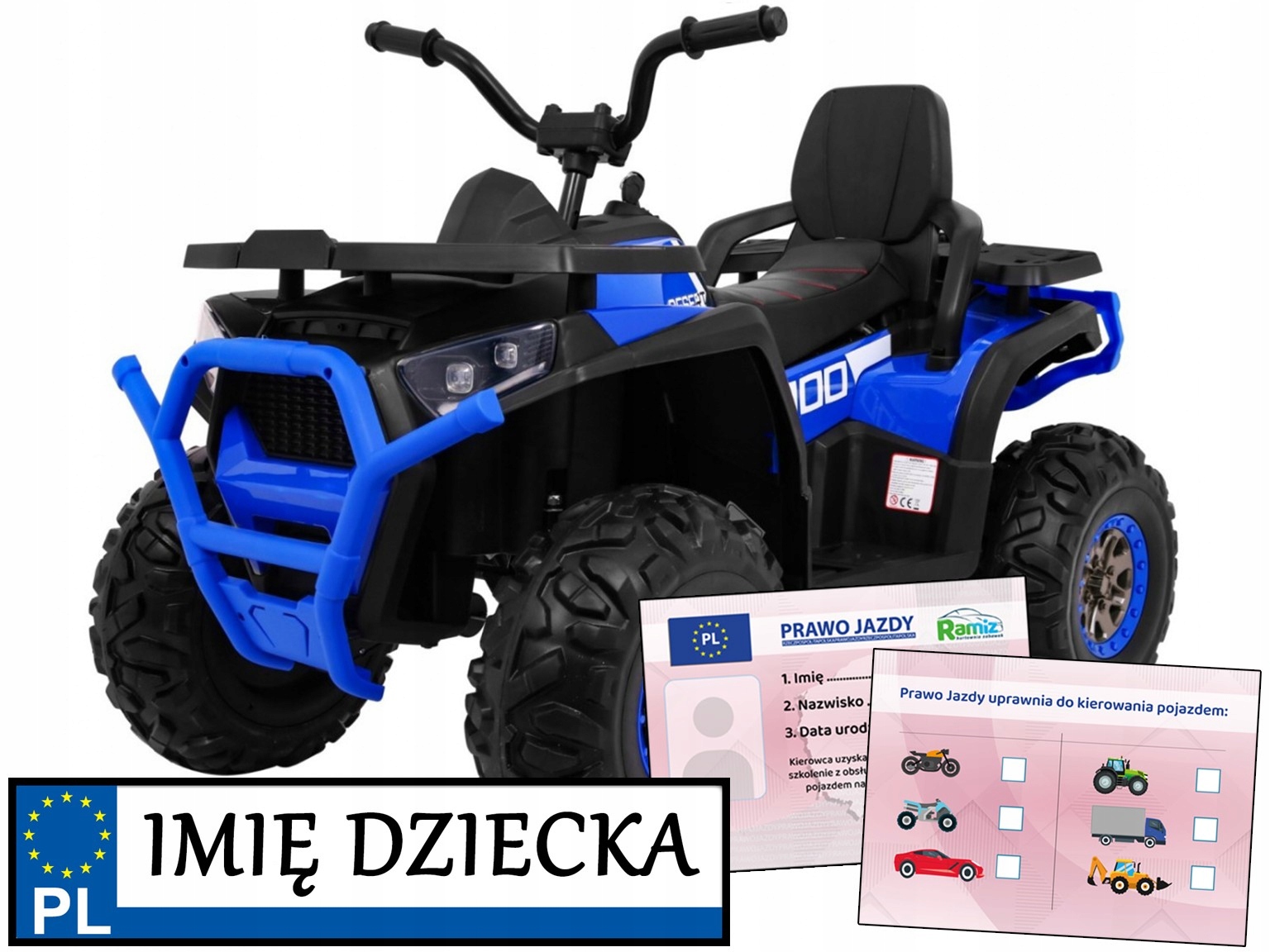 Quad Atv Desert z mocnym napędem 4x4 duża piankowe koła Jeździk Dziecięcy