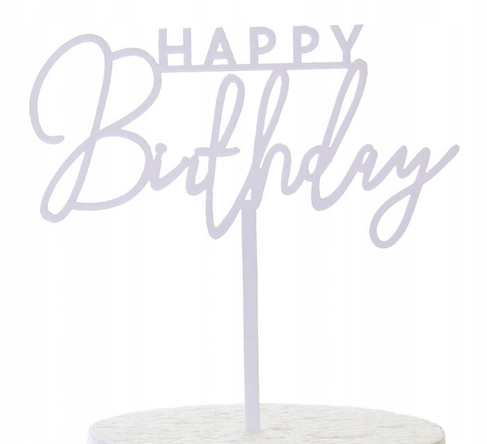 

Topper akrylowy Happy Birthday biały