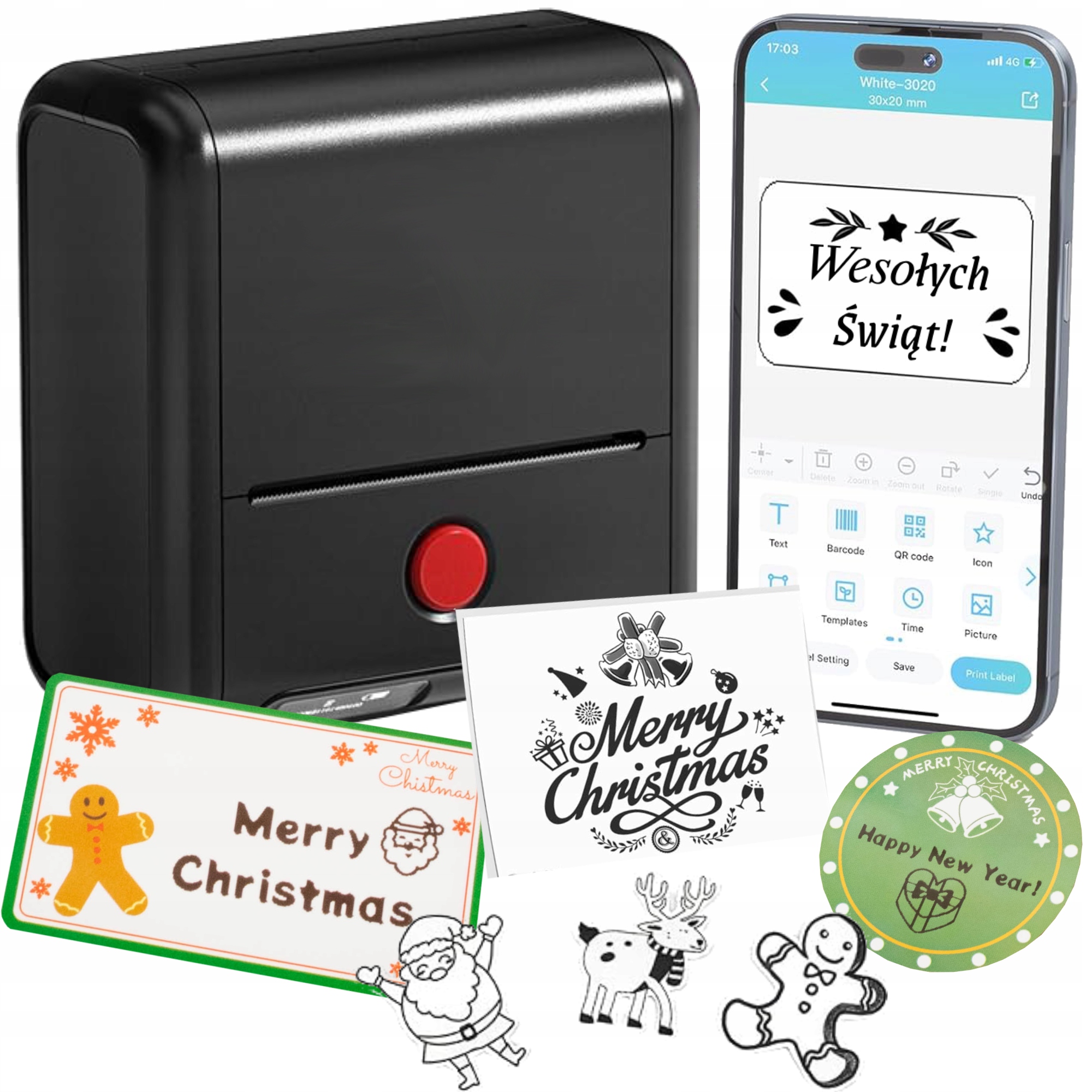 Phomemo M200 Mini Tlačiareň na etikety Samolepiace nálepky Bt darček