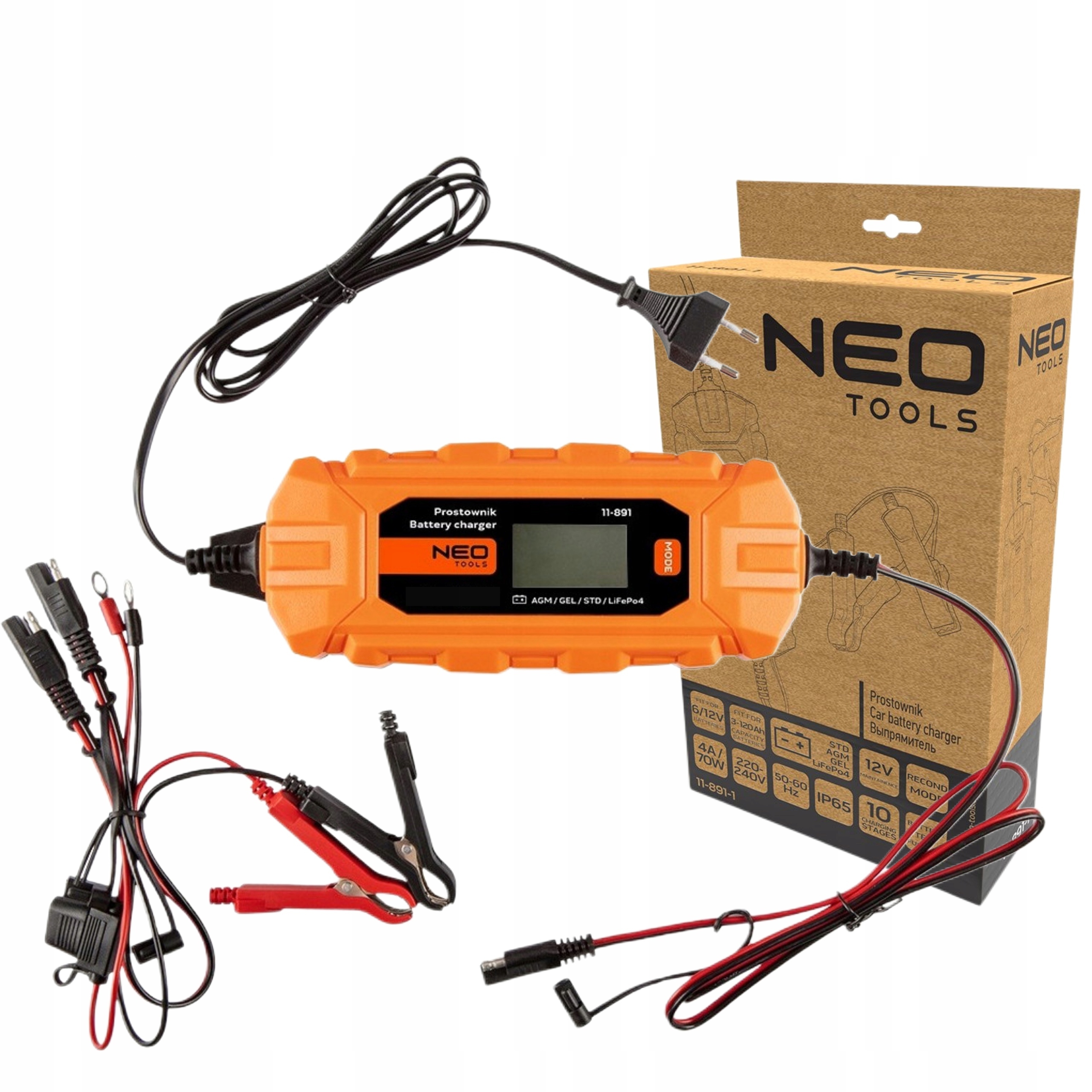 NEO ŁADOWARKA PROSTOWNIK DO AKUMULATORA 4A/70W 12V