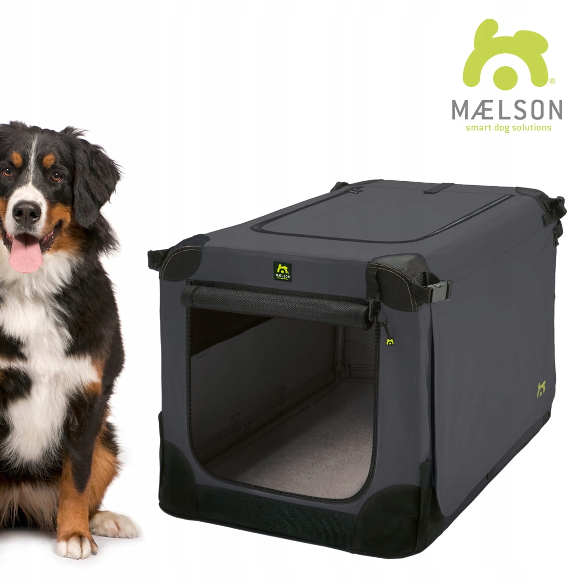 Látková klec Soft Kennel (120 x 77 x 86 cm) – antracit – značky Maelson