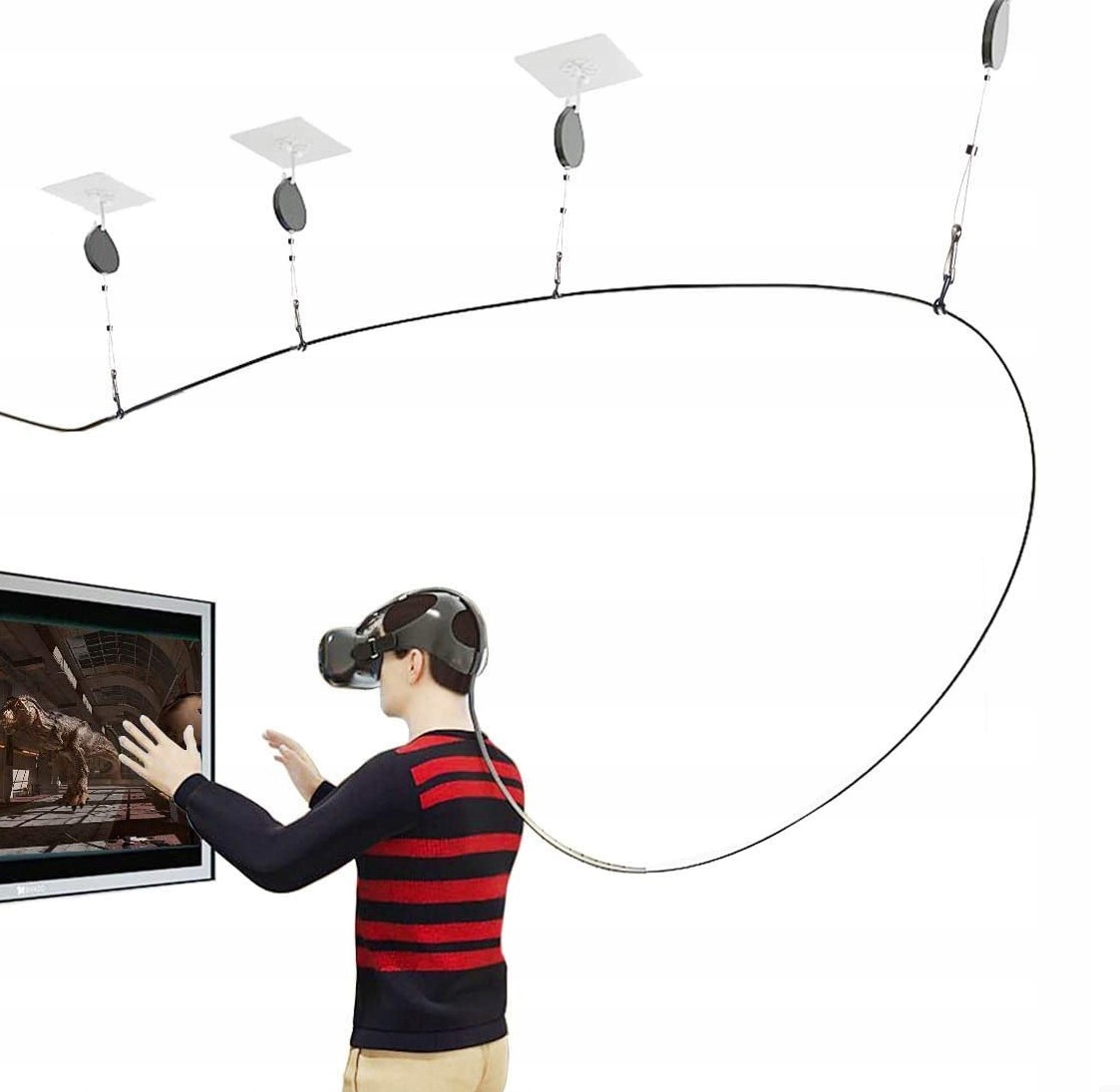 Haczyki podwieszające kable do gogli VR 3 sztuki