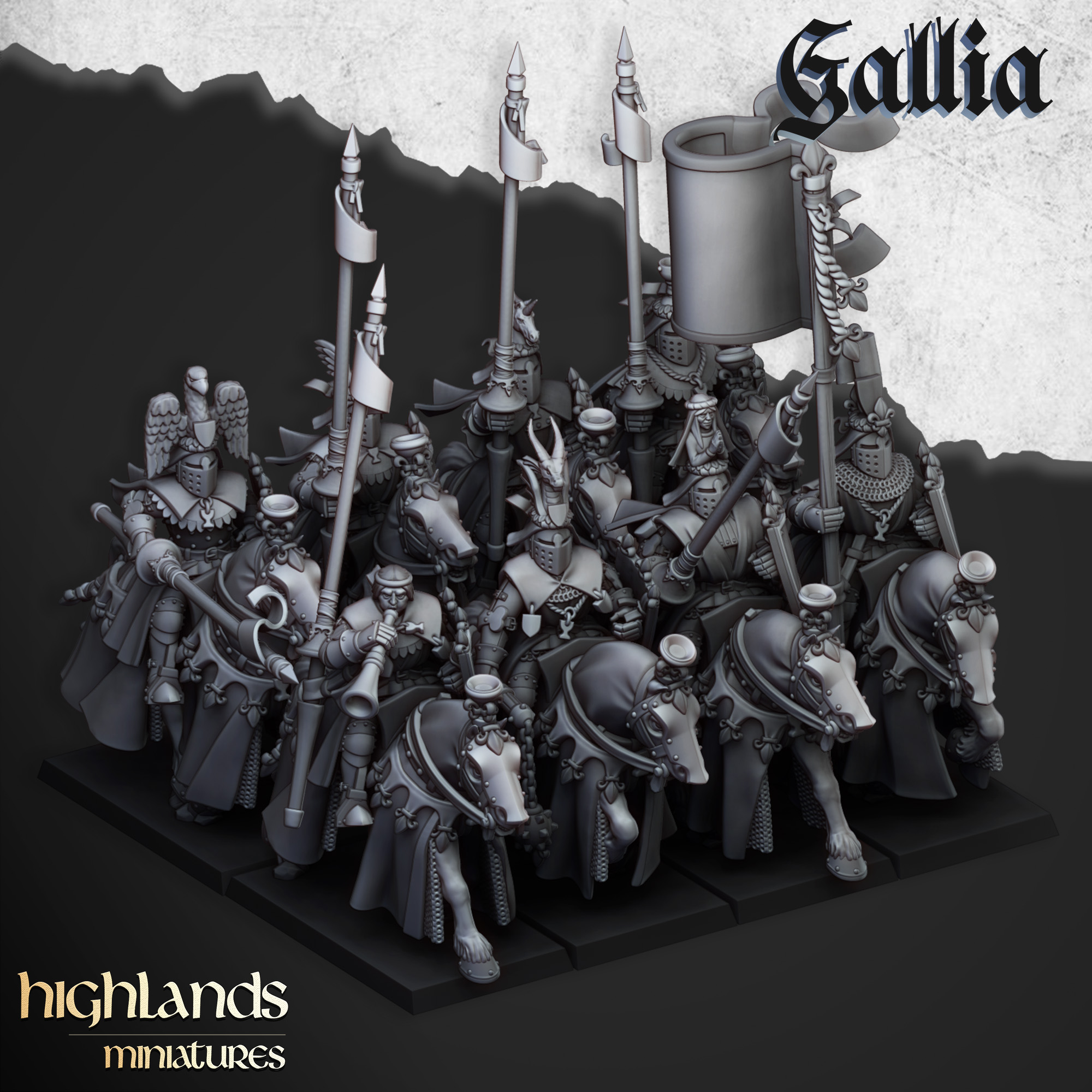 Royal Knights of Gallia x3 Highlands Miniatures