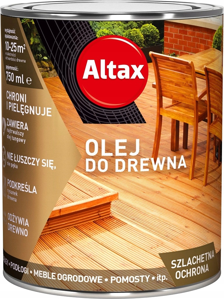 

Altax Bezbarwny Olej Tungowy Do Drewna 0.75L