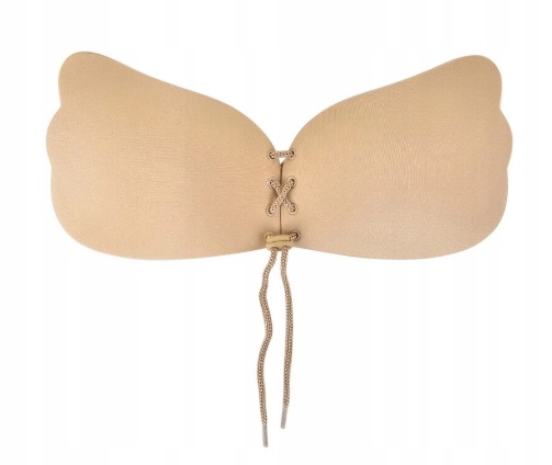 BIUSTONOSZ SAMONOŚNY STANIK PUSH UP GOŁE PLECY SILIKONOWY BEZ PLECÓW B