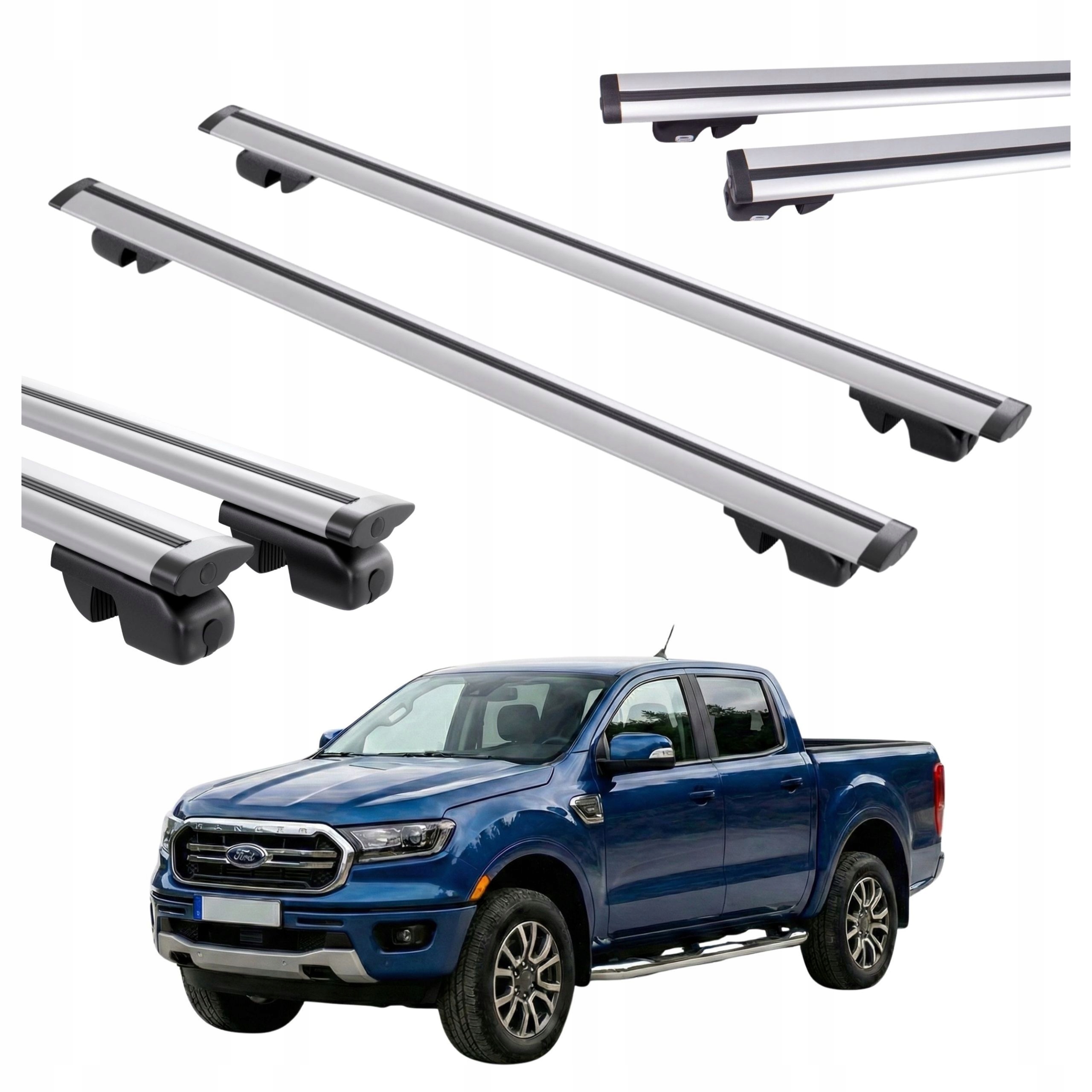Základní nosič na klasické relingy pro Ford Ranger od roku 2022, hliníkový