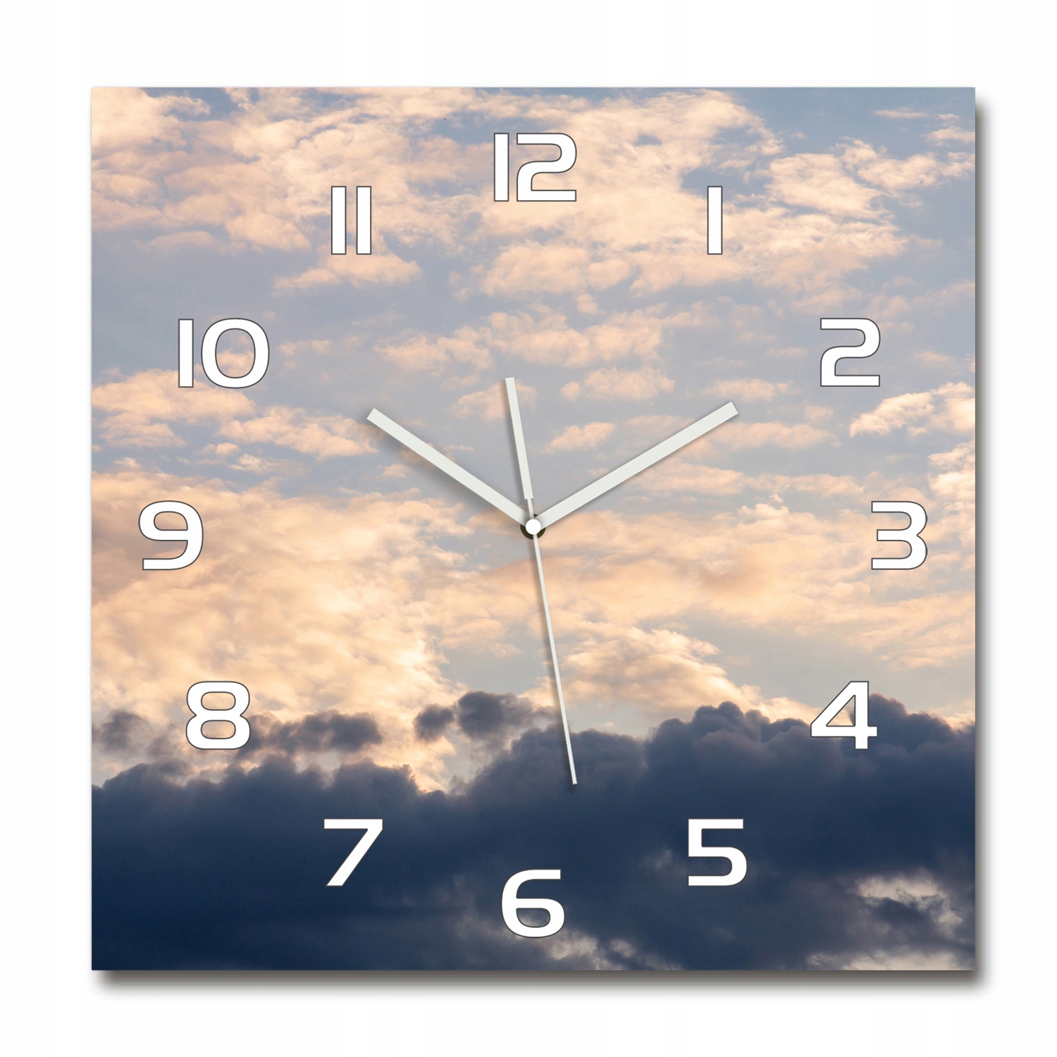 

Duży szklany zegar ścienny Chmury na niebie 60x60