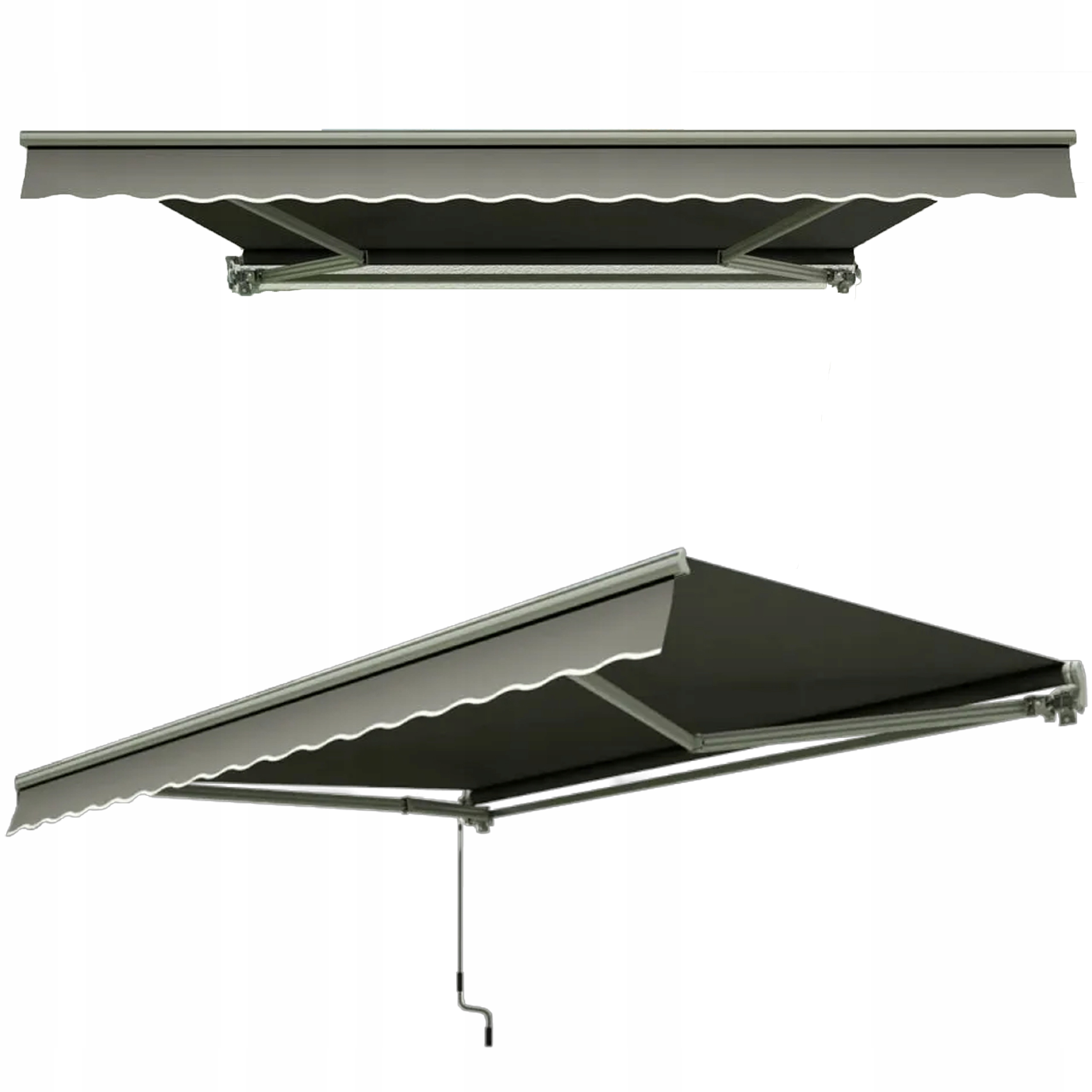 Balkonová terasová nástěnná markýza Classic 400x300 Nastavitelná šedá