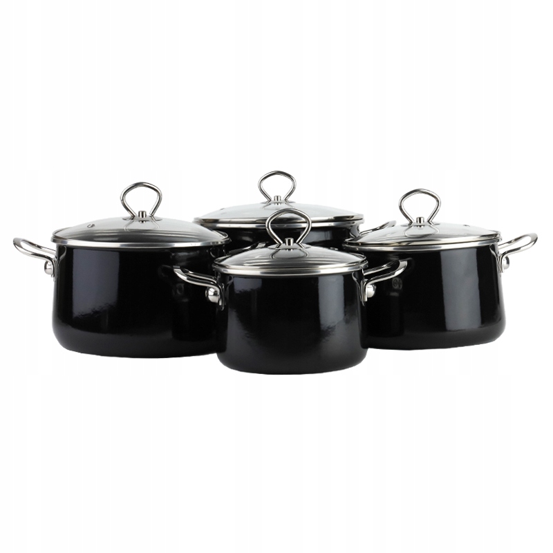 Zestaw garnków Emalia Rybnik OLTIS emaliowane 8 el.