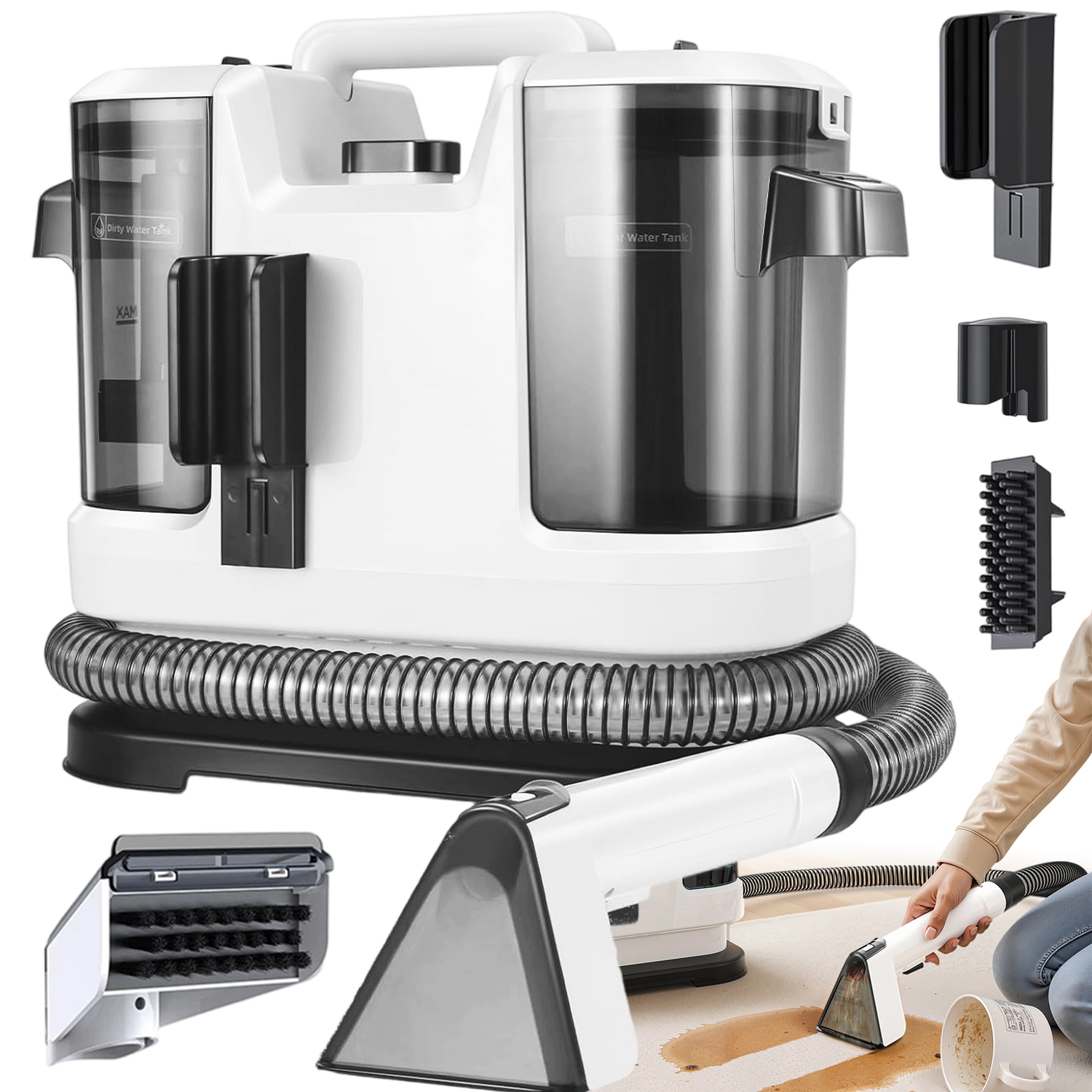 Vysavač Na Čalounění Koberců Mokrý/suchý Set 450W Příslušenství