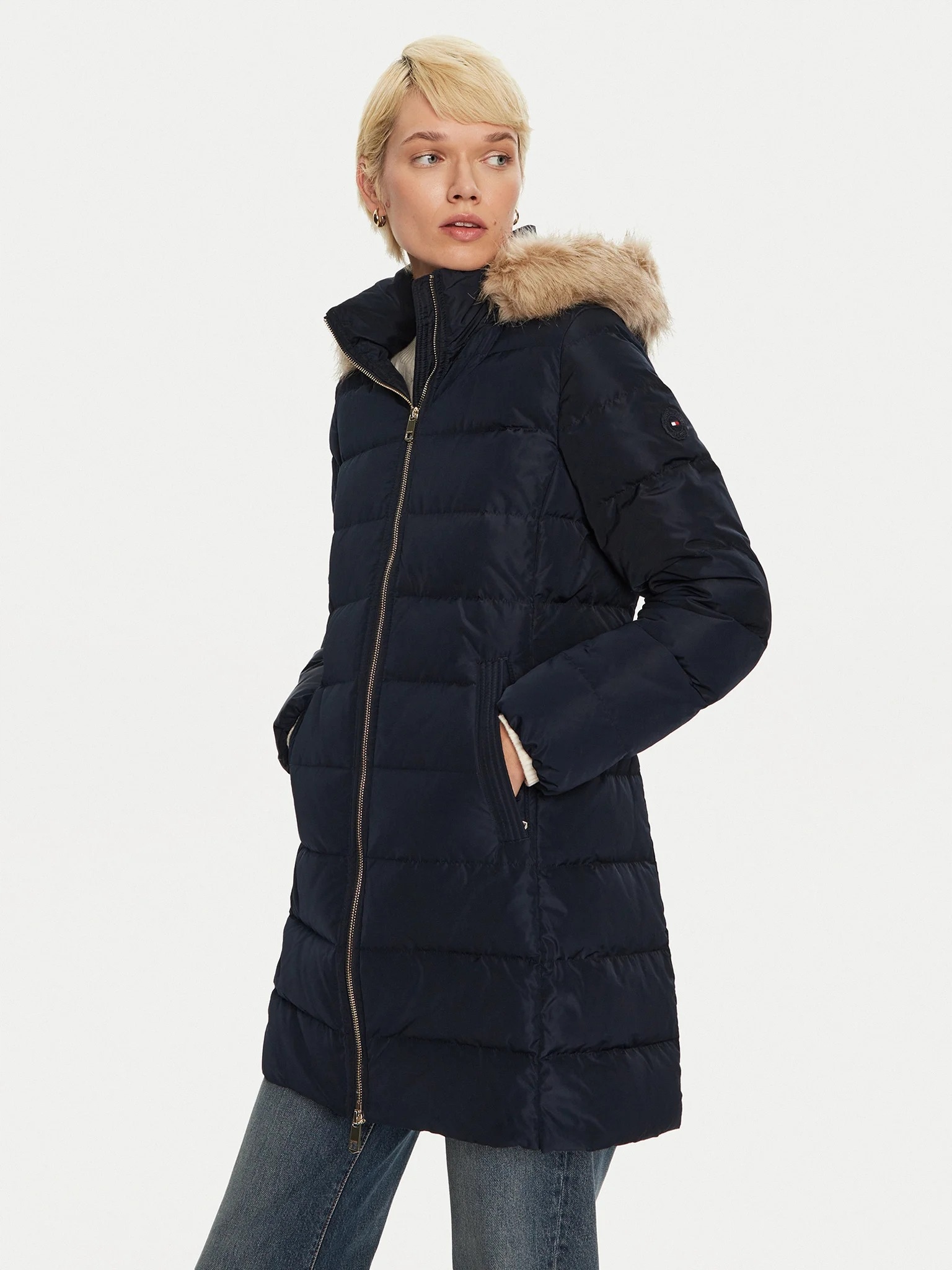 Tommy Hilfiger Péřová Bunda Přírodní Peří WW0WW43234 DW5 R S