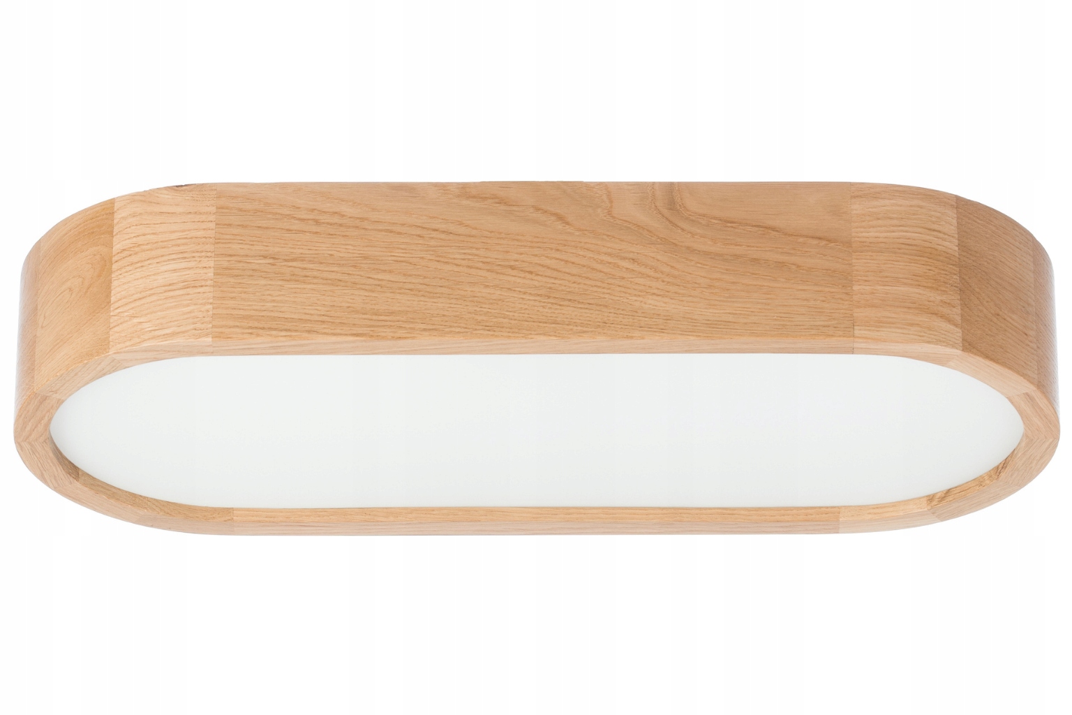 Lampa sufitowa Leja owal plafon drewno Dąb 48x20cm do salonu kuchni Stylowa