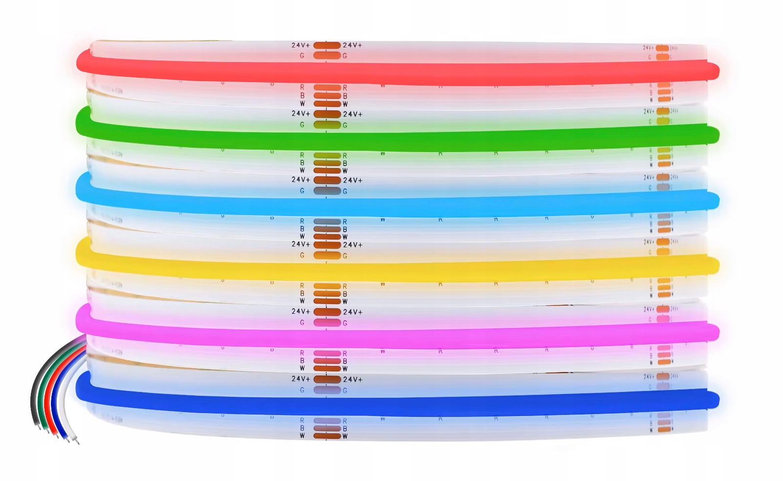 Pásek Led Cob Rgb 24V 840 diod/m Neon Silná role 5 m
