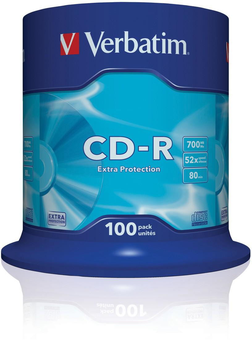 Desky Cd-r Verbatim 700MB 52X Extra Protection 100 Ks Verb-cd