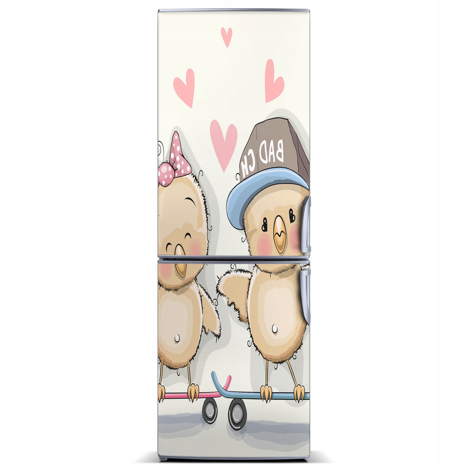 

Naklejka na lodówkę Kurczaki deskorolka 60x180