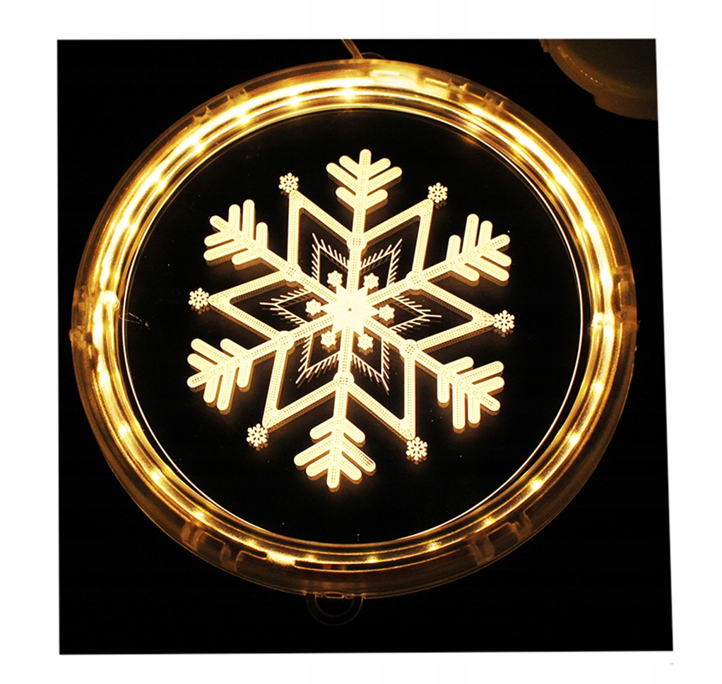 WITRAŻ 3D LED ŚWIĄTECZNE LAMPKI NA OKNO GWIAZDKA