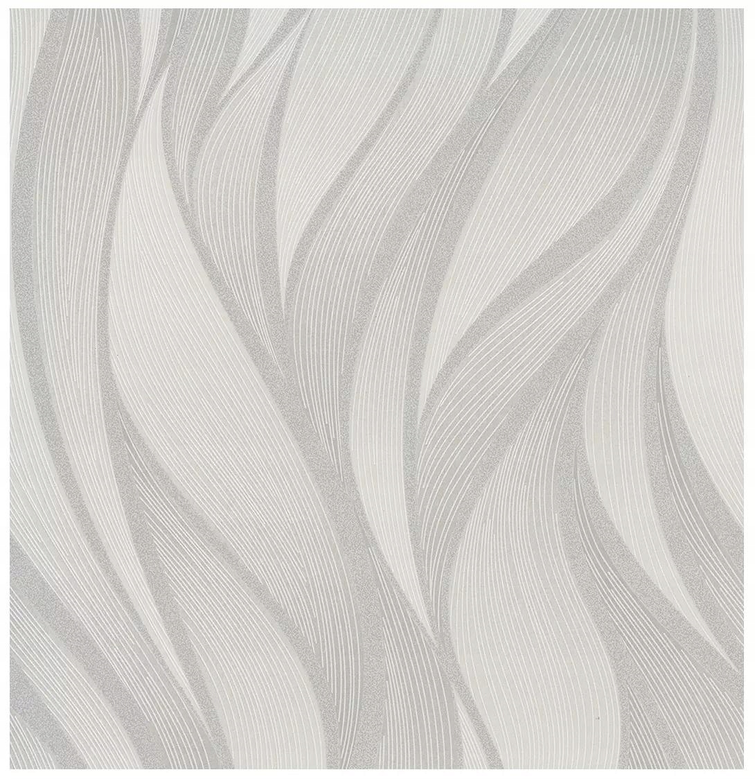 

Tapeta winylowa na ścianę fale prążki ecru