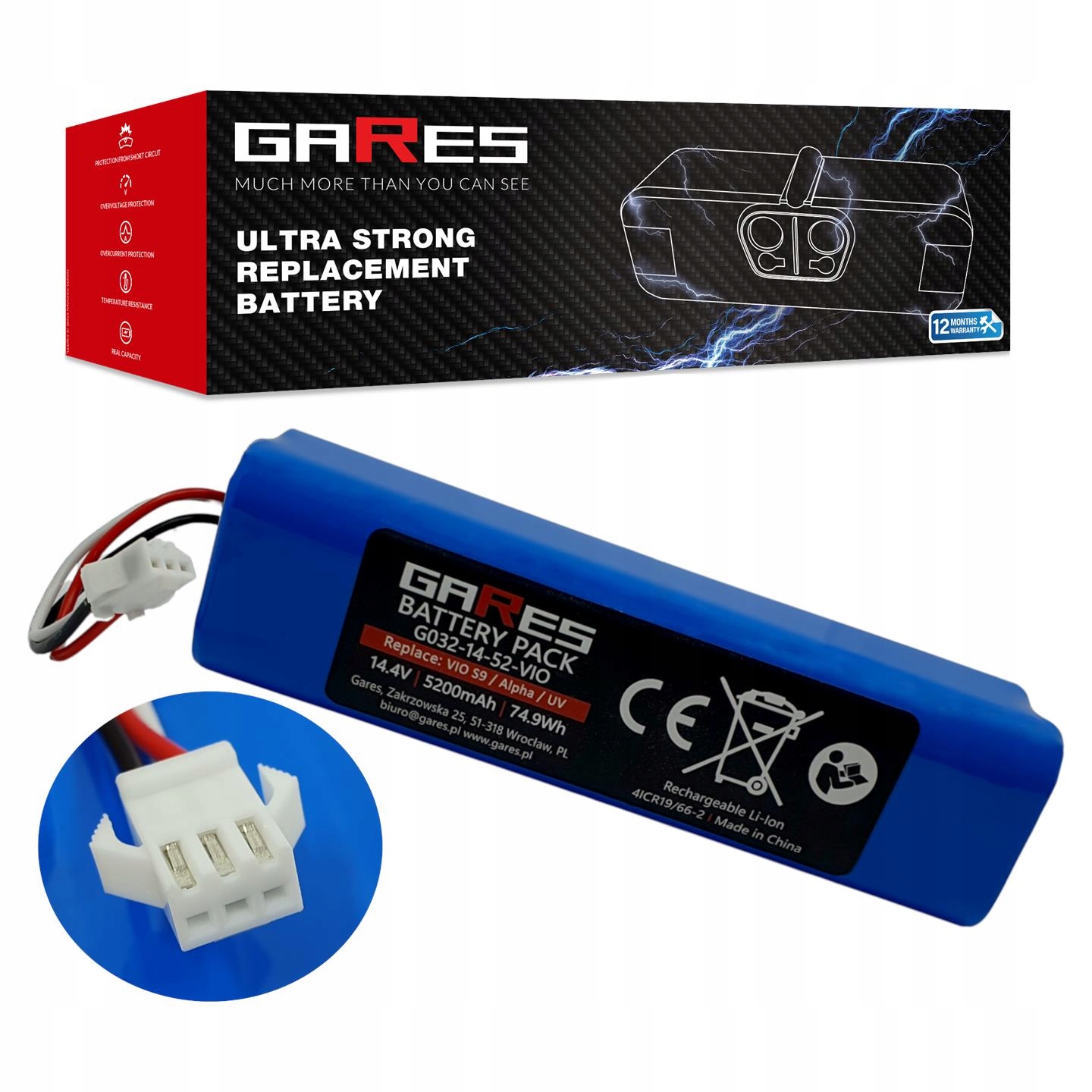 Akumulátor Gares pro Robojet X-Force X-Level 14,4V 5,2Ah