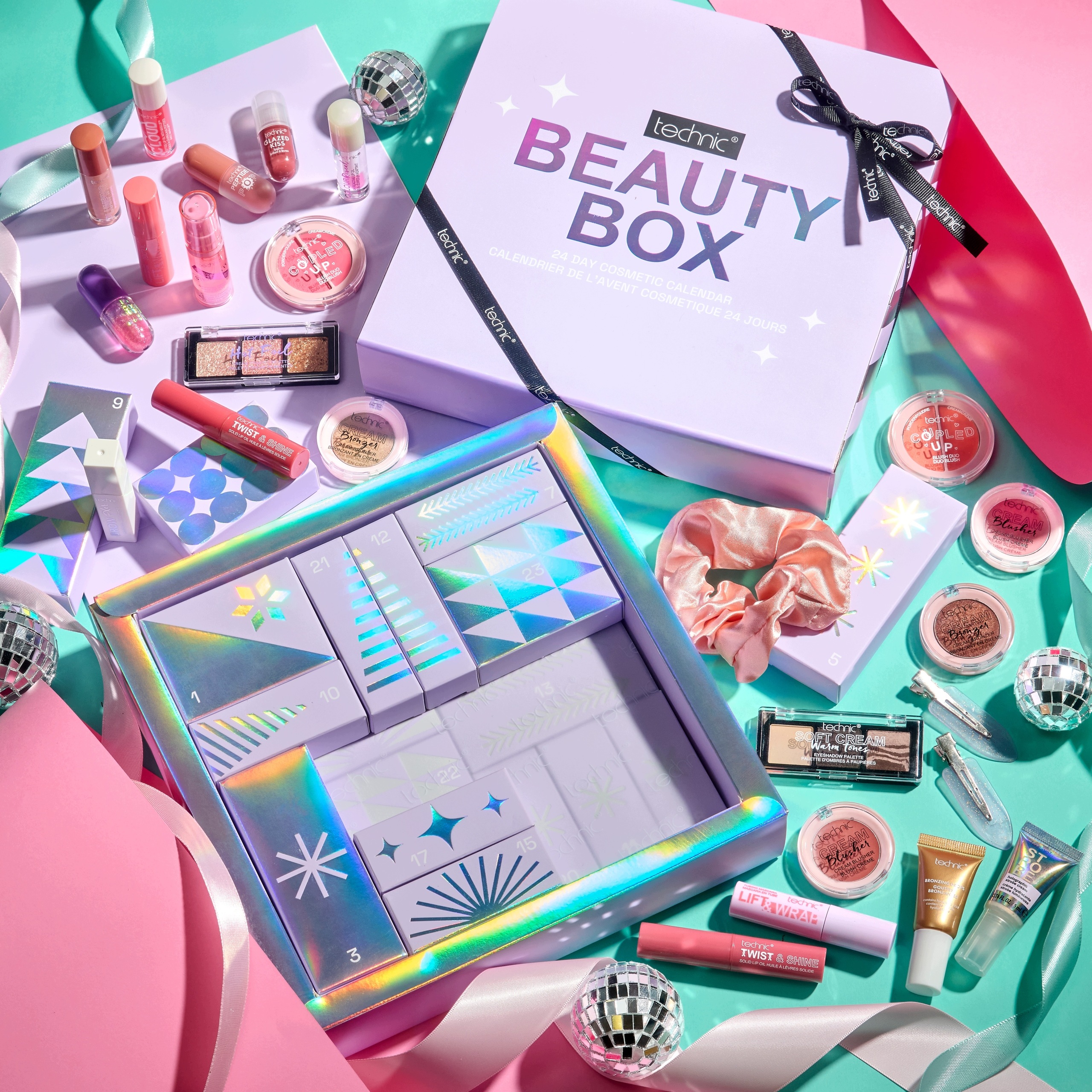Адвент-календарь Technic Beauty Box сумочка, косметика в нумерованных коробочках — фото 2