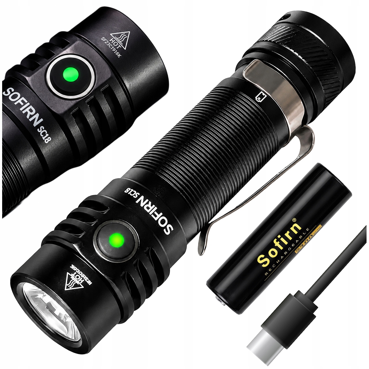 Latarka Akumulatorowa Sofirn SC18 Led 1800lm Usb-c IP68 18650 3000mAh