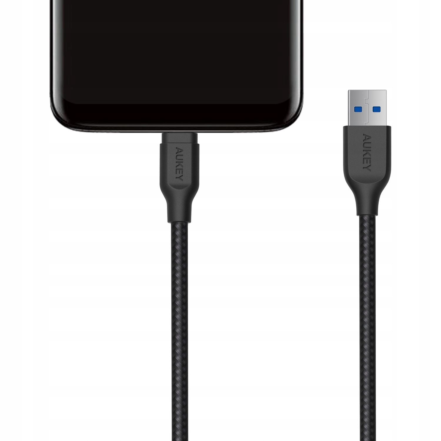 Szybki kabel ładujący, synchronizujący Aukey USB-A/ USB-C, nylonowy oplot Długość kabla 2 m