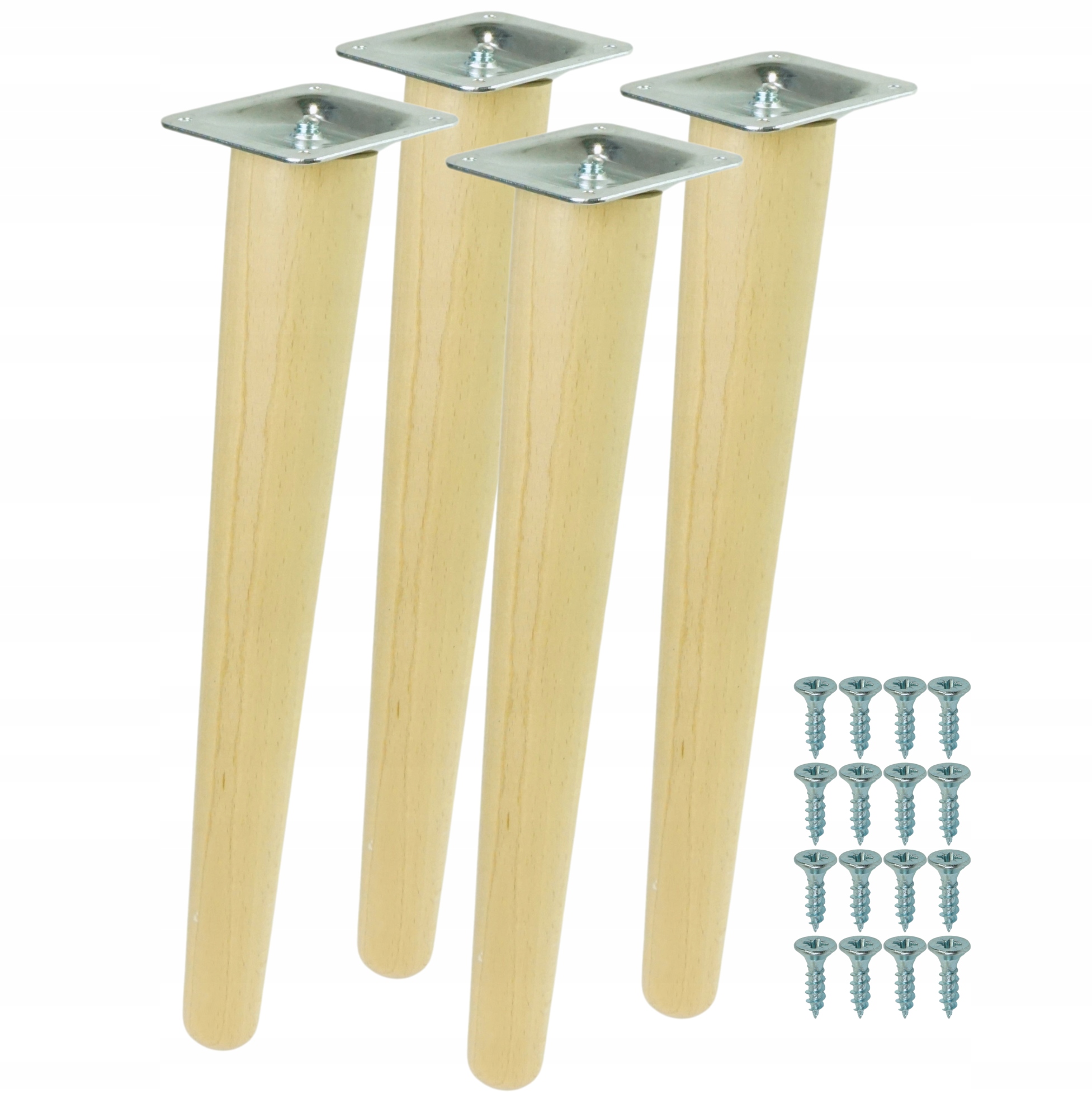 Nohy 30 cm, bukové nohy, šikmé, bezbarvý lak