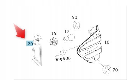 Těsnění Zadní Lampy Mercedes ML W164 Levé A1648261591