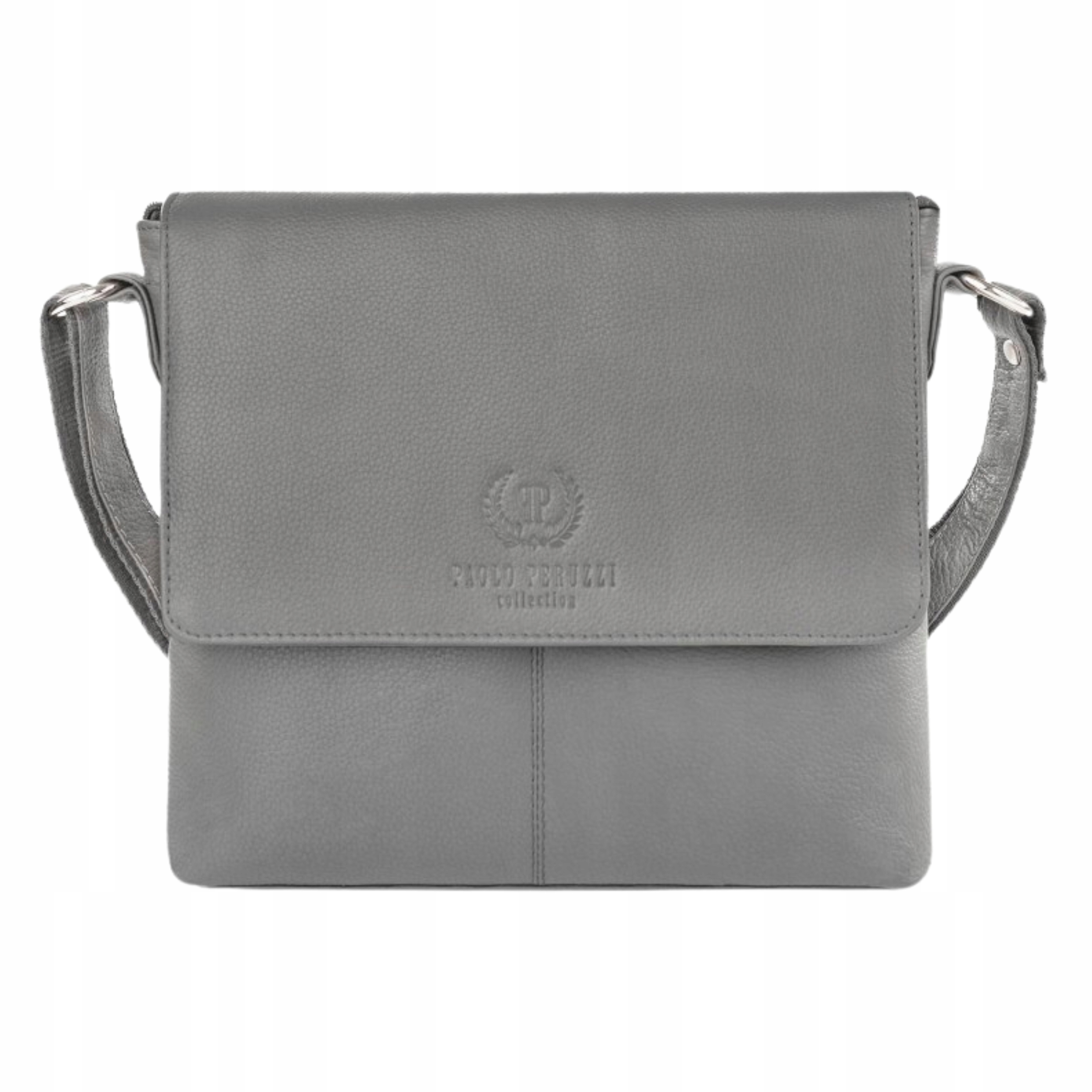 Kabelka Přes Rameno dámská kožená kabelka s klopou na Magnet Paolo Peruzzi šedá