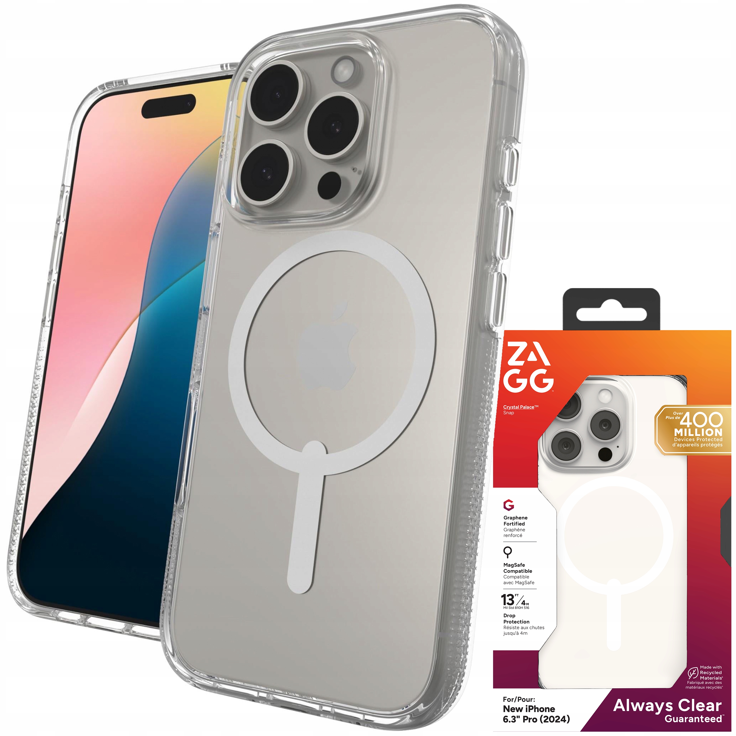 Zagg Crystal Palace Snap Case – Pouzdro s MagSafe pro iPhone 16 Pro