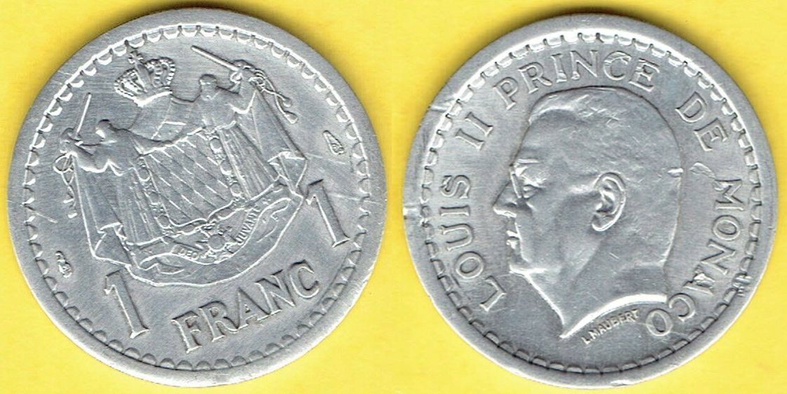 MONACO 1 FRANC 1943 r.