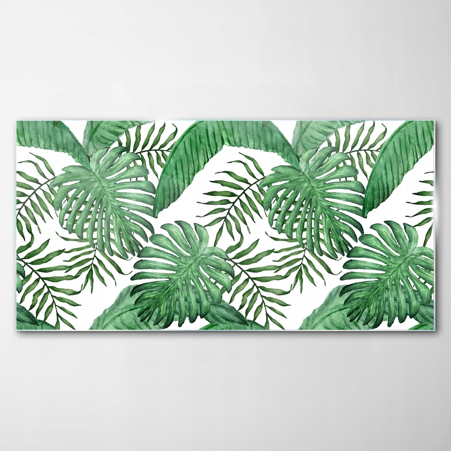 Obraz Sklenený dekor Listy Akvarely Tropické 100x50