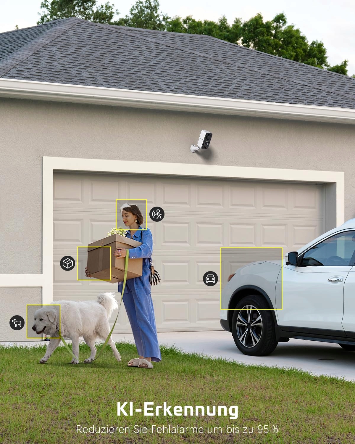 COCOCAM Kamera Zewnętrzna 2K Bezprzewodowa WiFi PIR Detekcja Ruchu AI — miniatura 5