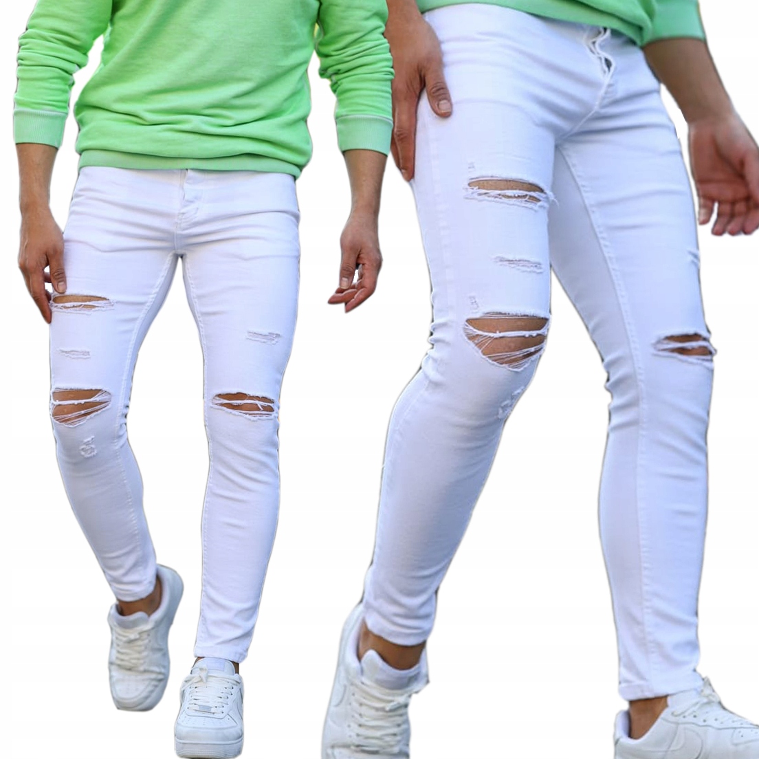 Džínové kalhoty Skinny Přetíratelné Oděrky