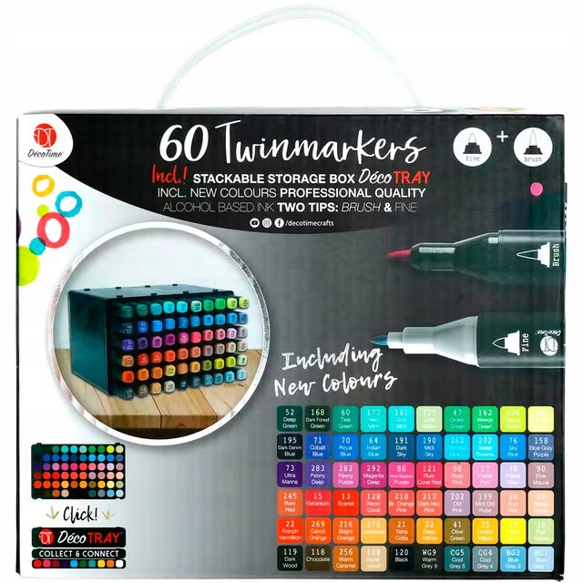 Lihové Fixy Dvojité Twinmarkery 60 kusů barvy: 52-BG1 New Box